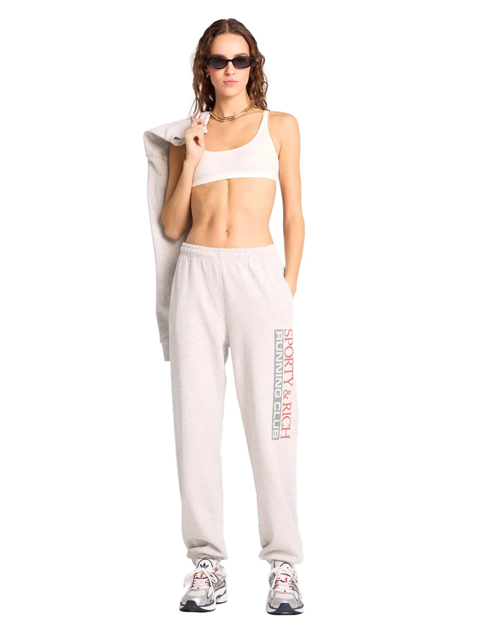 SPORTY & RICH Unisex Sweatpant Finish Line - Heather Gray/Multi