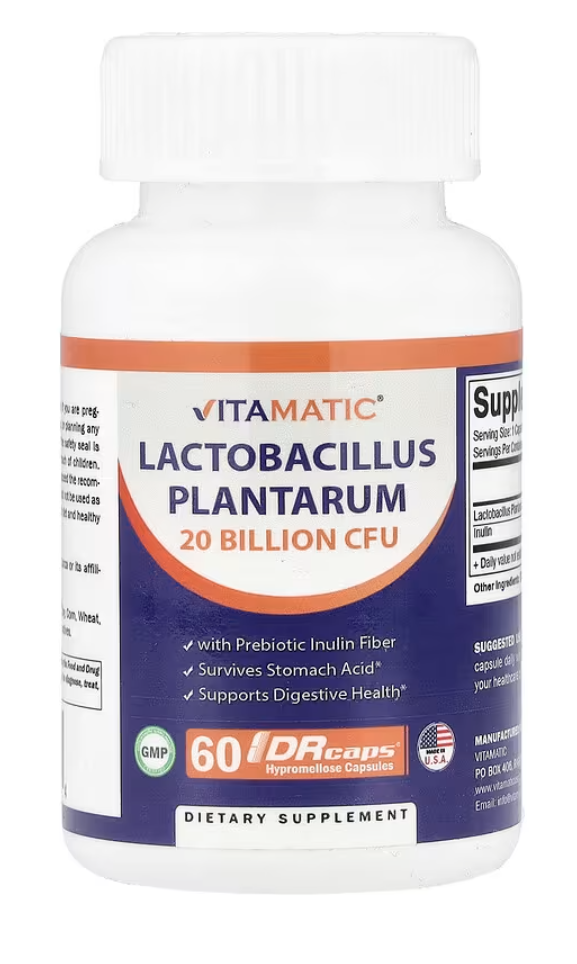 Vitamatic, Lactobacillus plantarum, 60 капсул с гипромеллозой DRcaps®