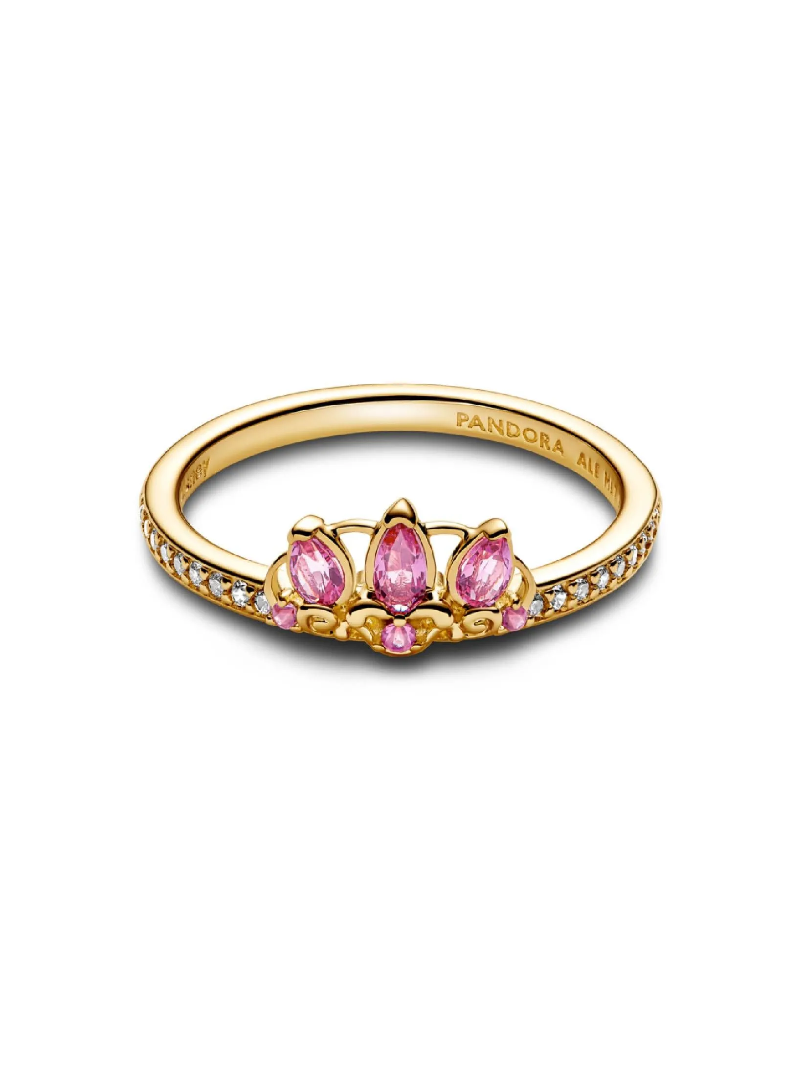 PANDORA Gold Pandora Disney Rapunzel 14k gold-plated tiara ring