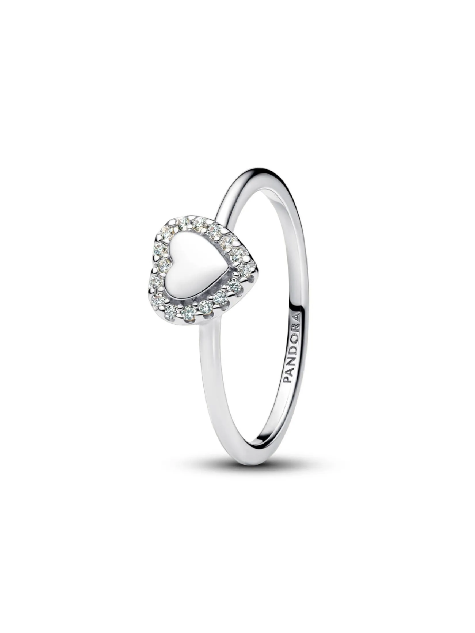 PANDORA Silver Engravable heart sterling silver ring