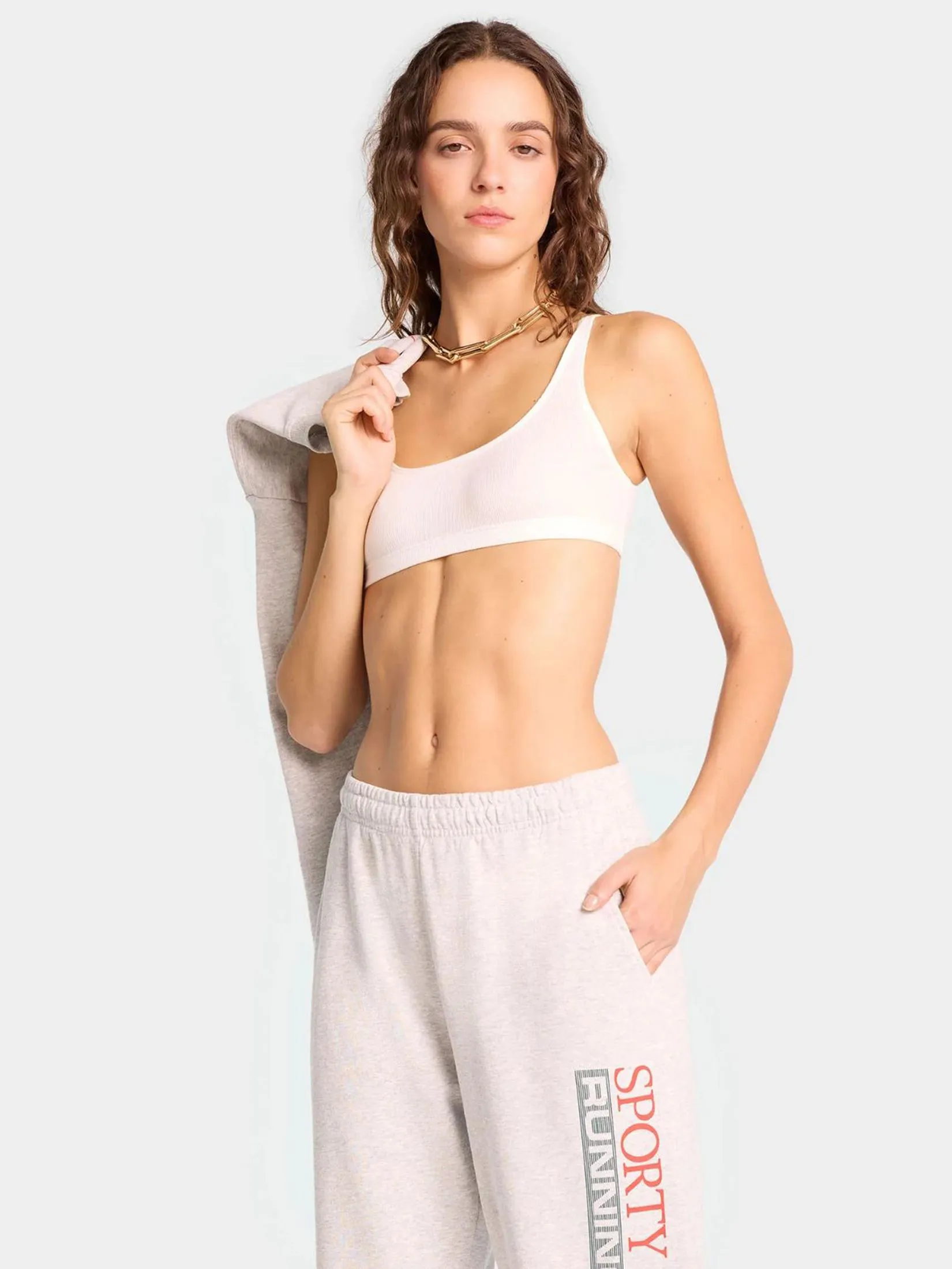 SPORTY & RICH Unisex Sweatpant Finish Line - Heather Gray/Multi