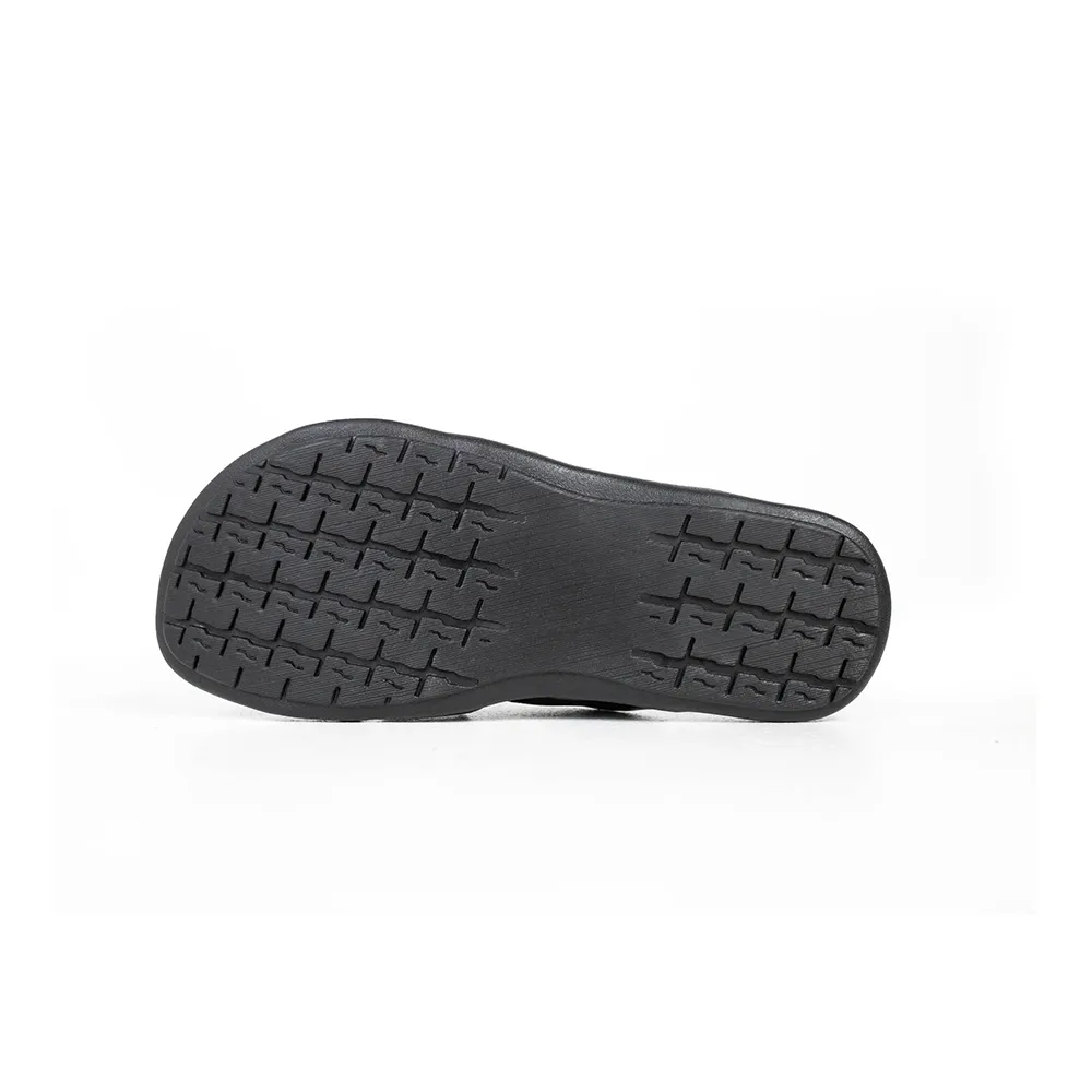 Heavy Black Leather Sandals VS9102