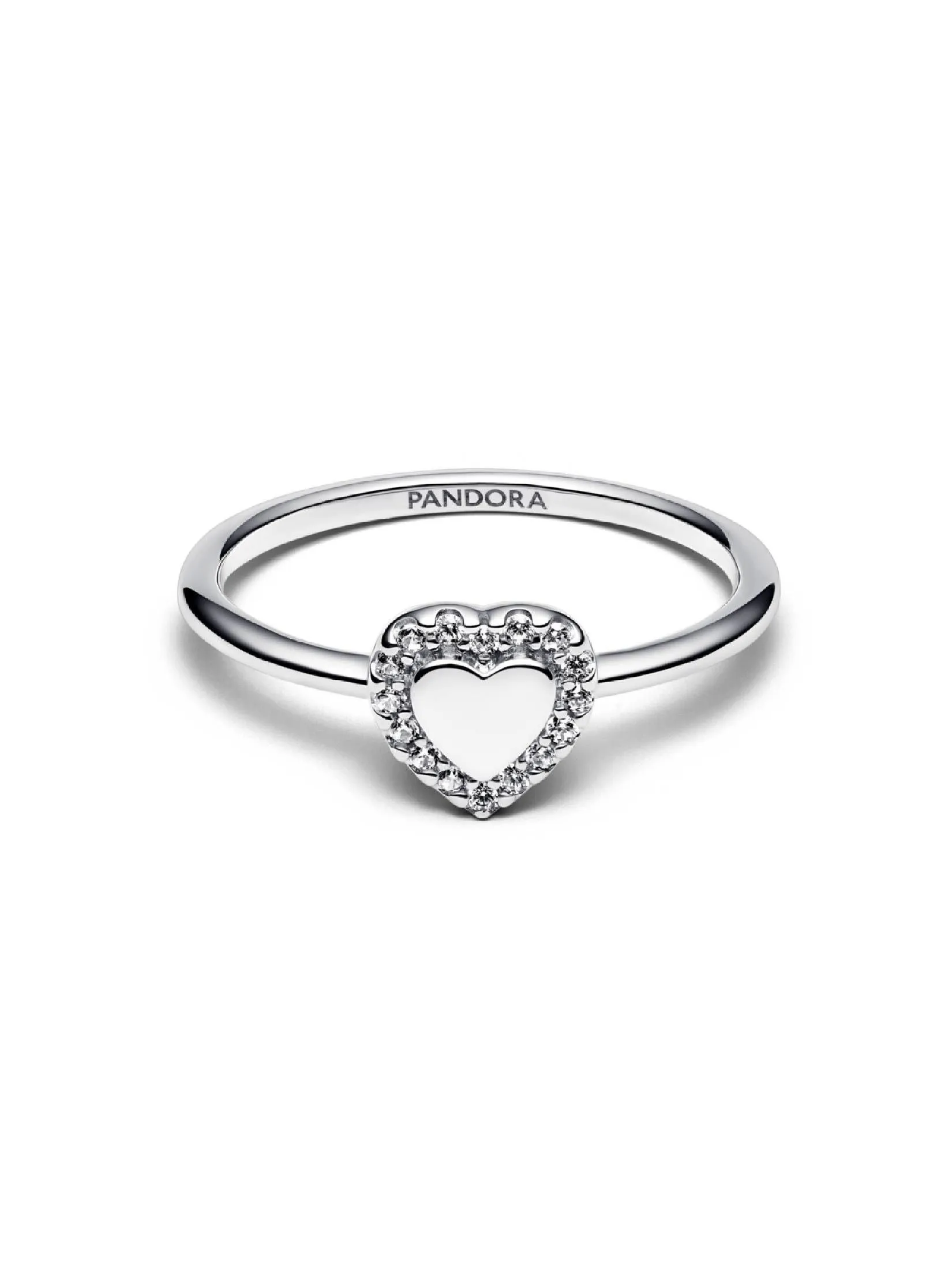 PANDORA Silver Engravable heart sterling silver ring