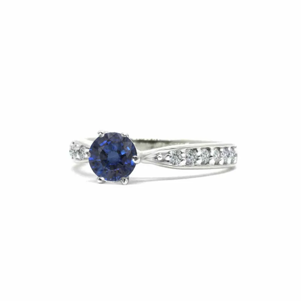 FINEJEWELTHAI [Made By Order] Women  sterling silver Ring with Blue Sapphire and Diamond Cz  silver