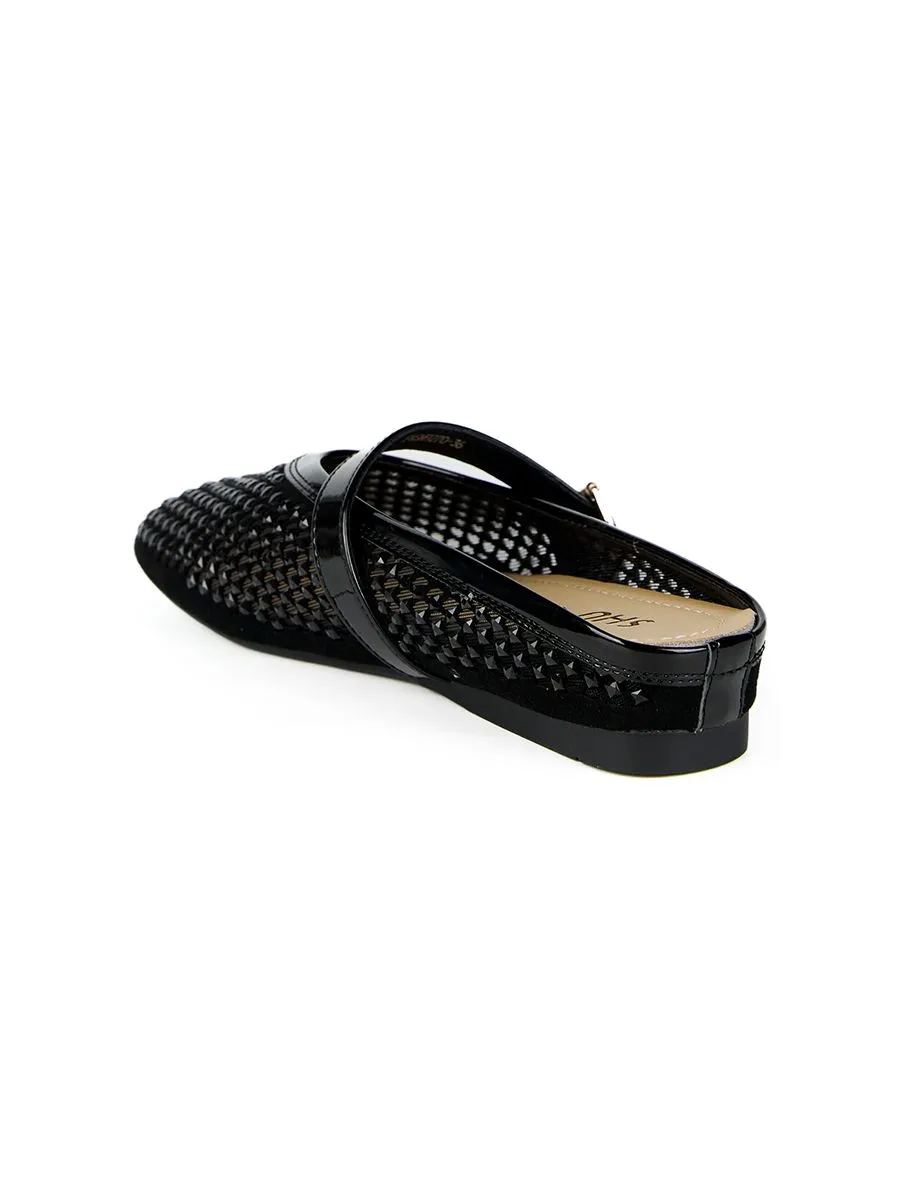 SHU WOMEN  DGB MARY JANE FLATS - BLACK