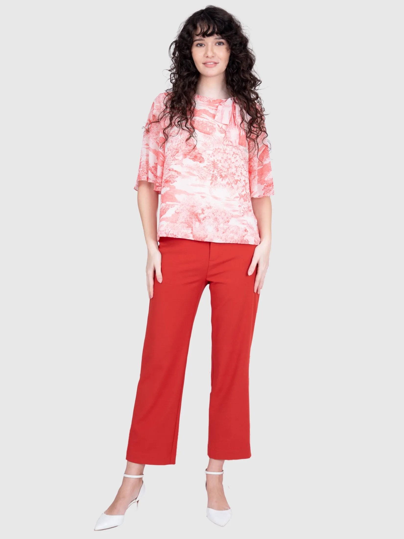 MIKIKO Women Pants Trousers Suiting Spendex Orange