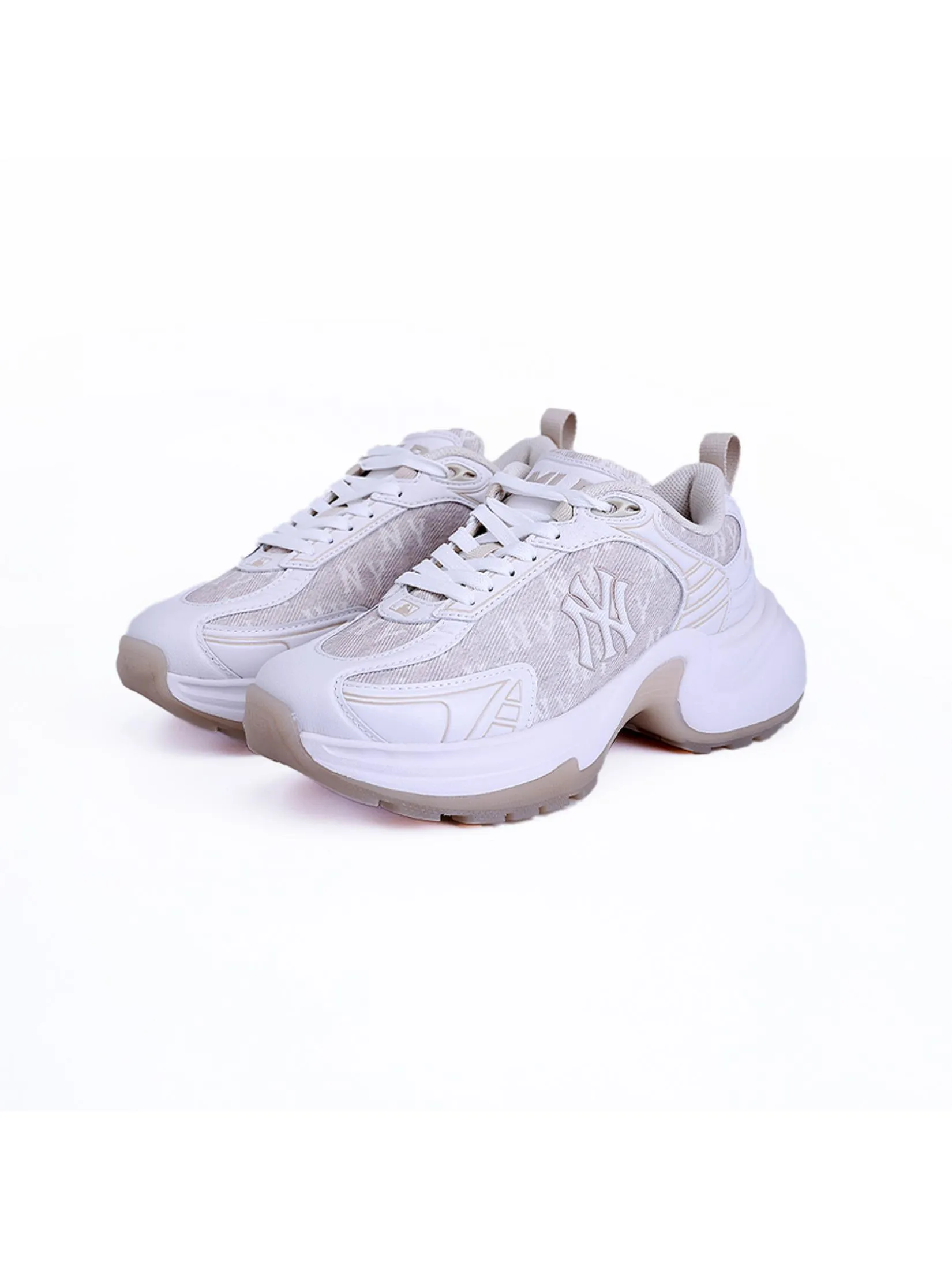 MLB Sneakers Unisex Xlg Chunky Denim Monogram Model 3ASHW065N 50BGS Beige