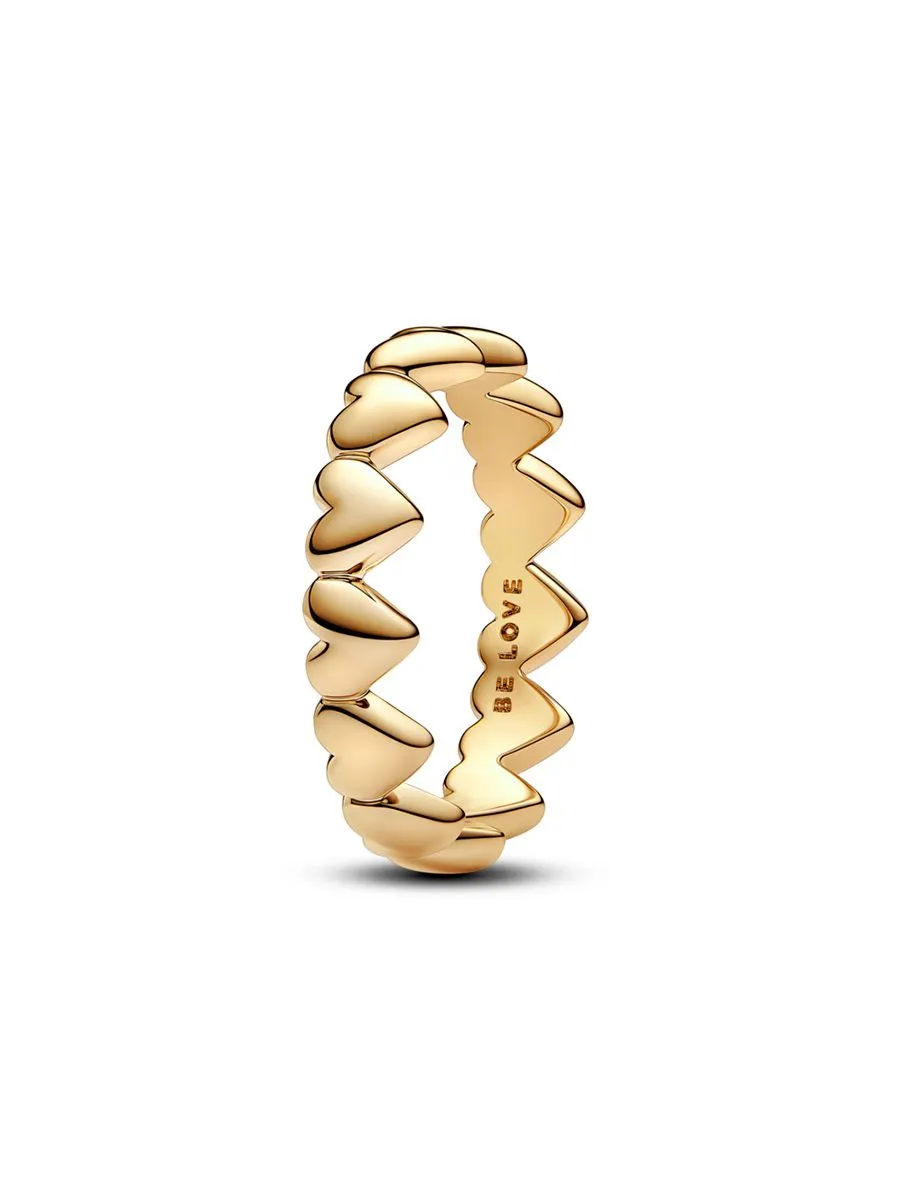 PANDORA Gold Hearts 14k gold-plated ring