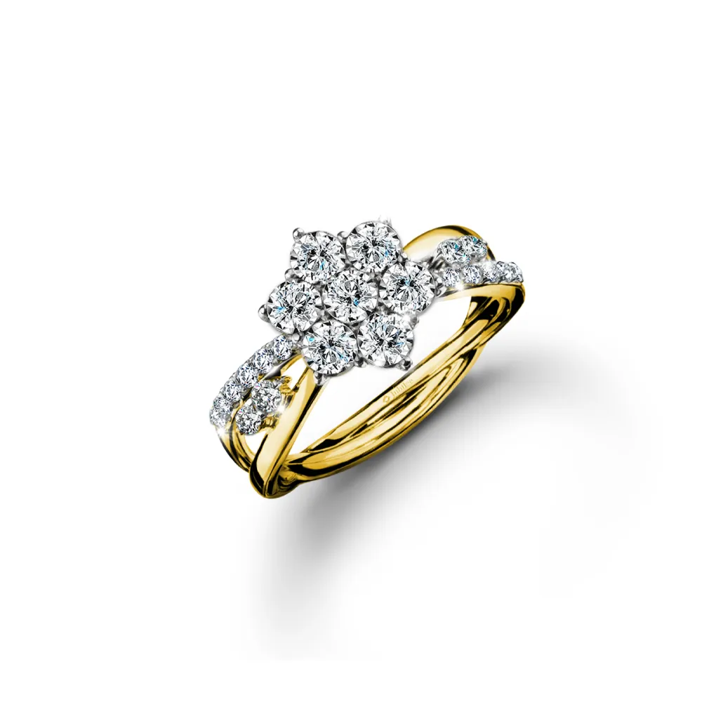 JUBILEE DIAMOND Gold - Entwined Sunburst Bloom Ring R19507EG