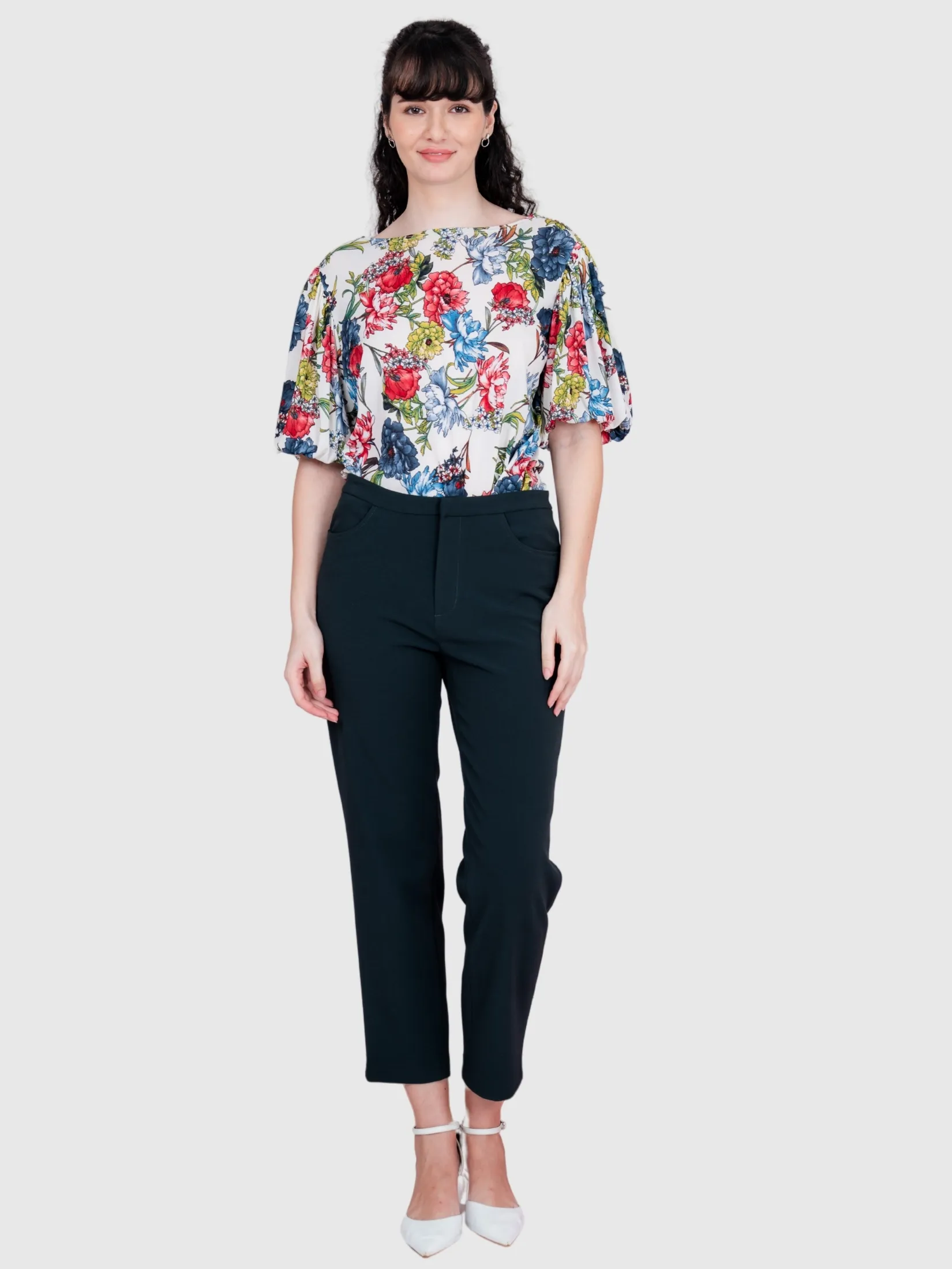 MIKIKO Women Pants Trousers Suiting Spendex Green