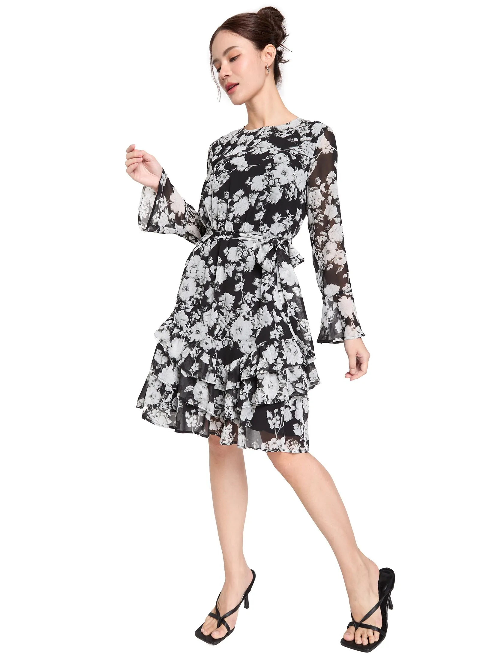 FOF Women Dress Flare Skirt Black