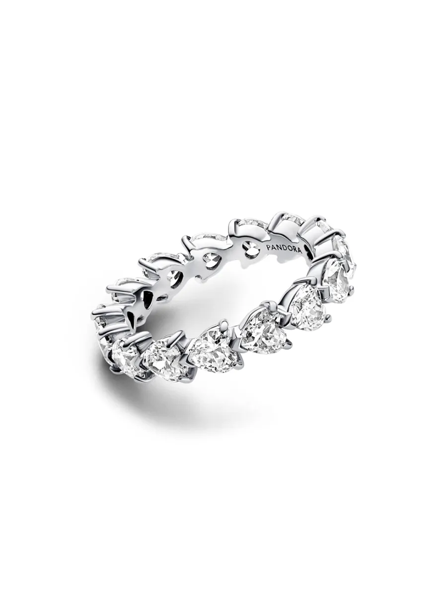 PANDORA Pandora  Hearts sterling silver ring with clear cubic zirconia