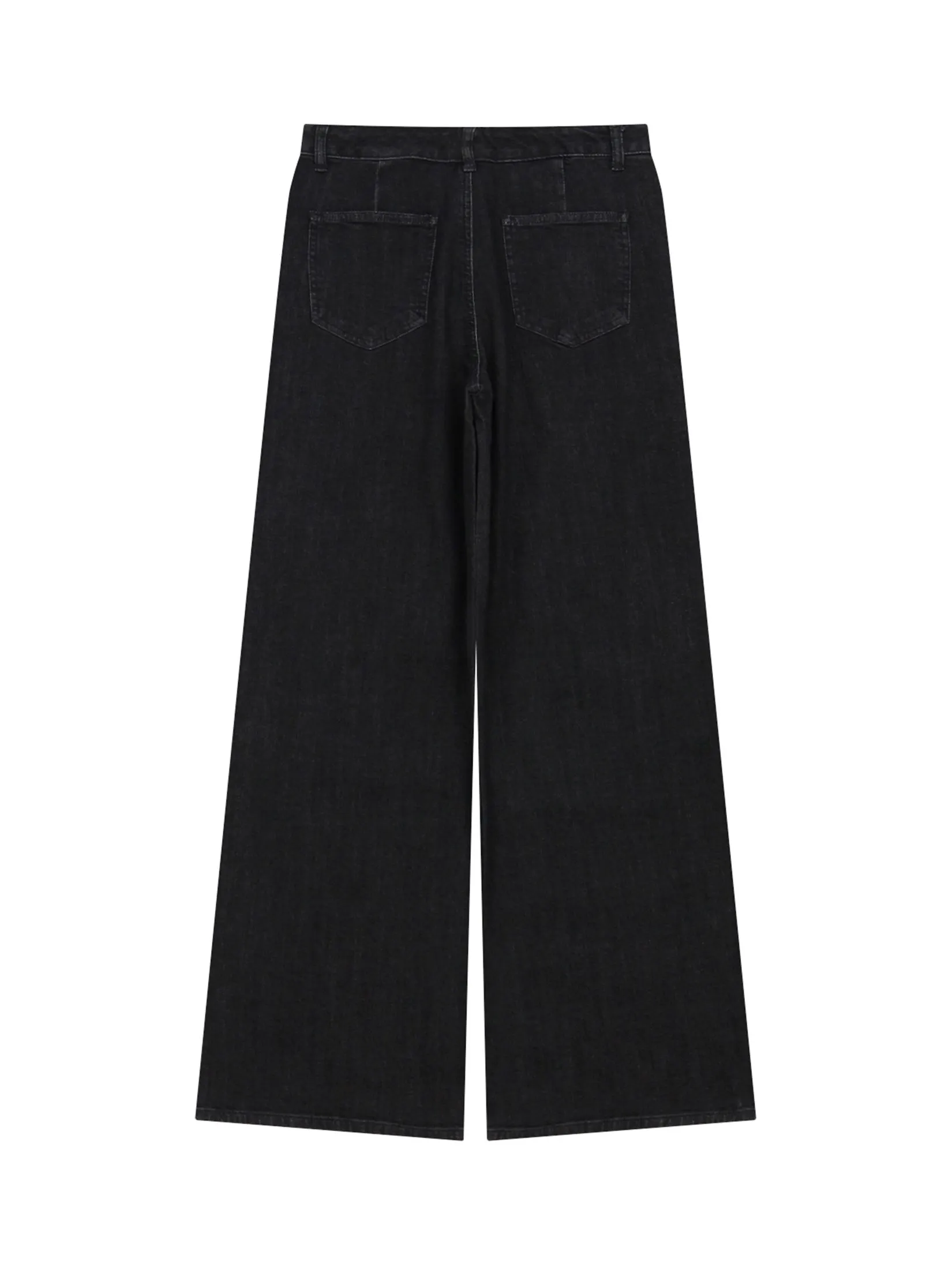GIORDANO Women's Wide Leg Stretch Denim Jeans Black
