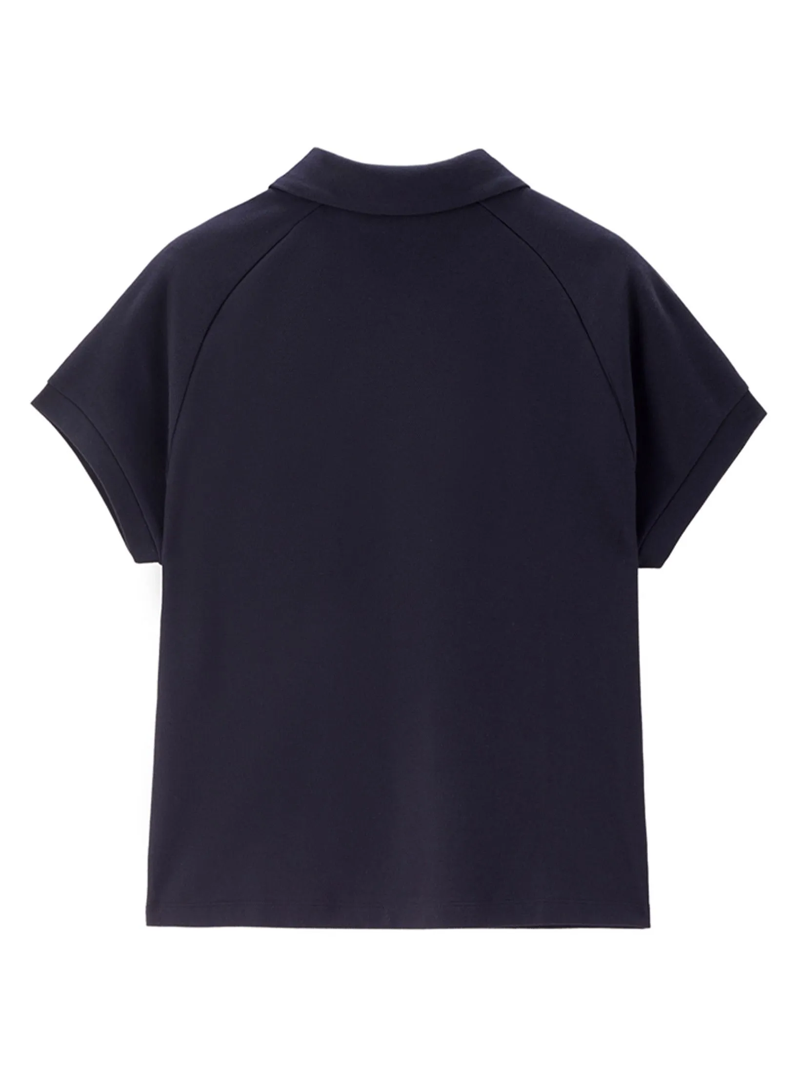 GIORDANO Women's Beau Monde Raglan Cool-touch Polo Shirt Navy Blue