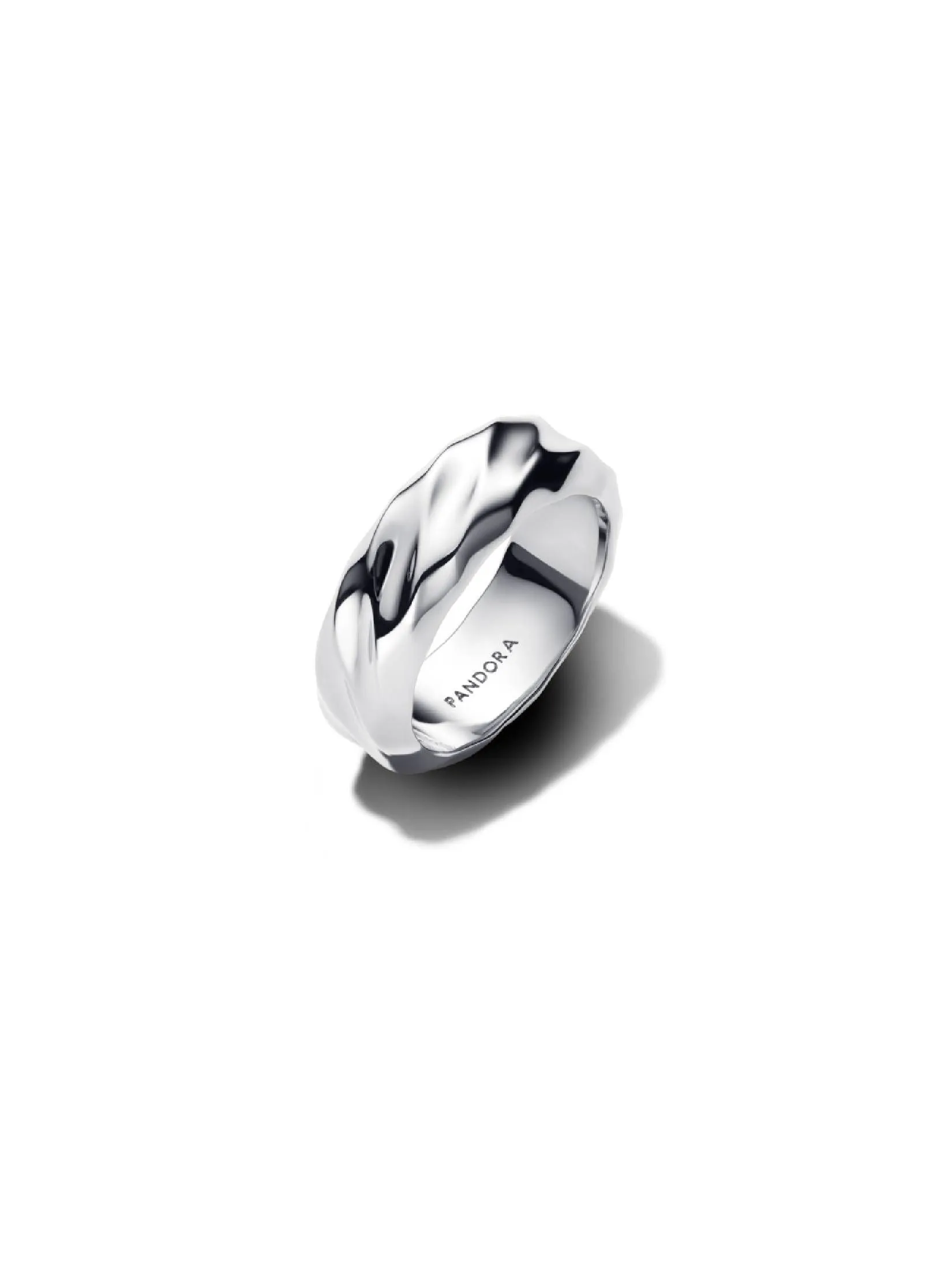 PANDORA Silver Rippled sterling silver ring