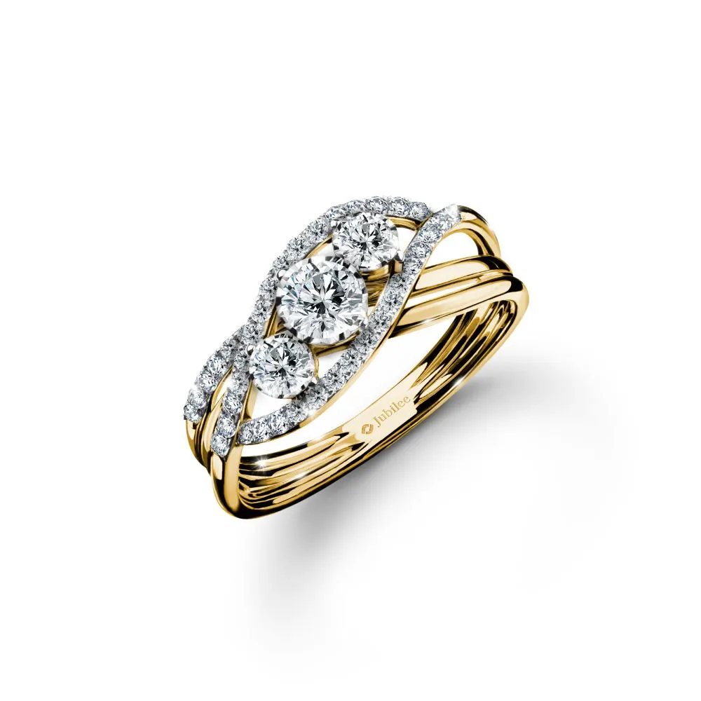 JUBILEE DIAMOND Gold - Spiral Stripes Trio Ring R19124EG