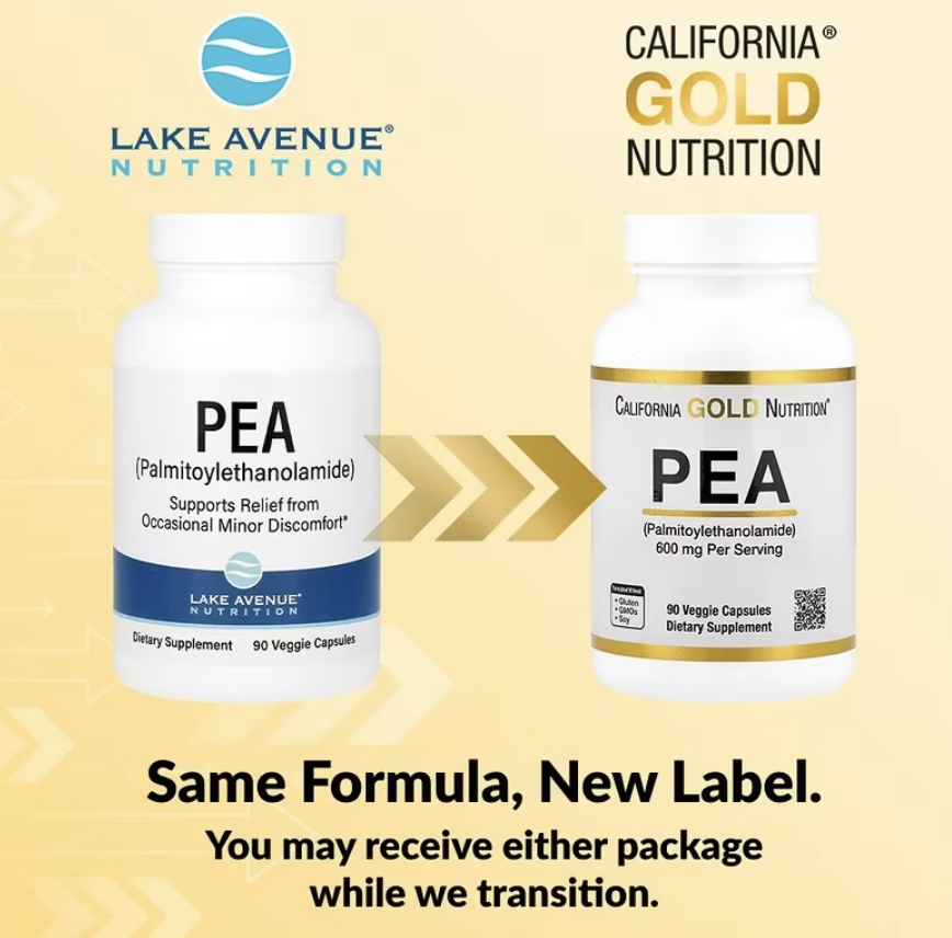 Lake Avenue Nutrition, ПЭА (пальмитоилэтаноламид), 90 вегетарианских капсул