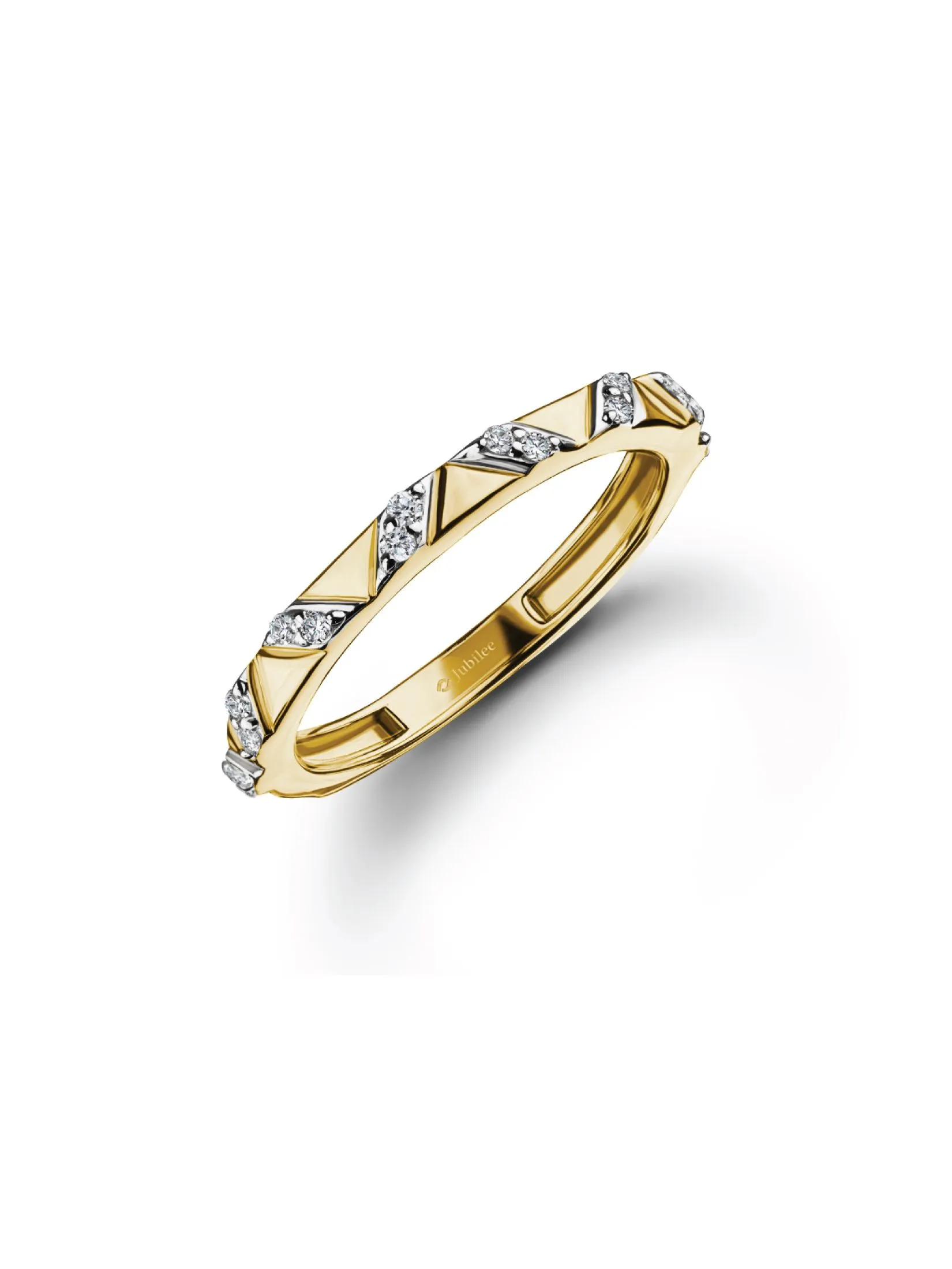 JUBILEE DIAMOND Gold - Lumiere Brique Chevron Stack Ring
