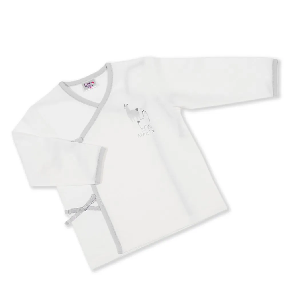 AUKA Gray ,Infant Long-sleeved Wrapper Vest  ,Auka Cocoa Alpaca.