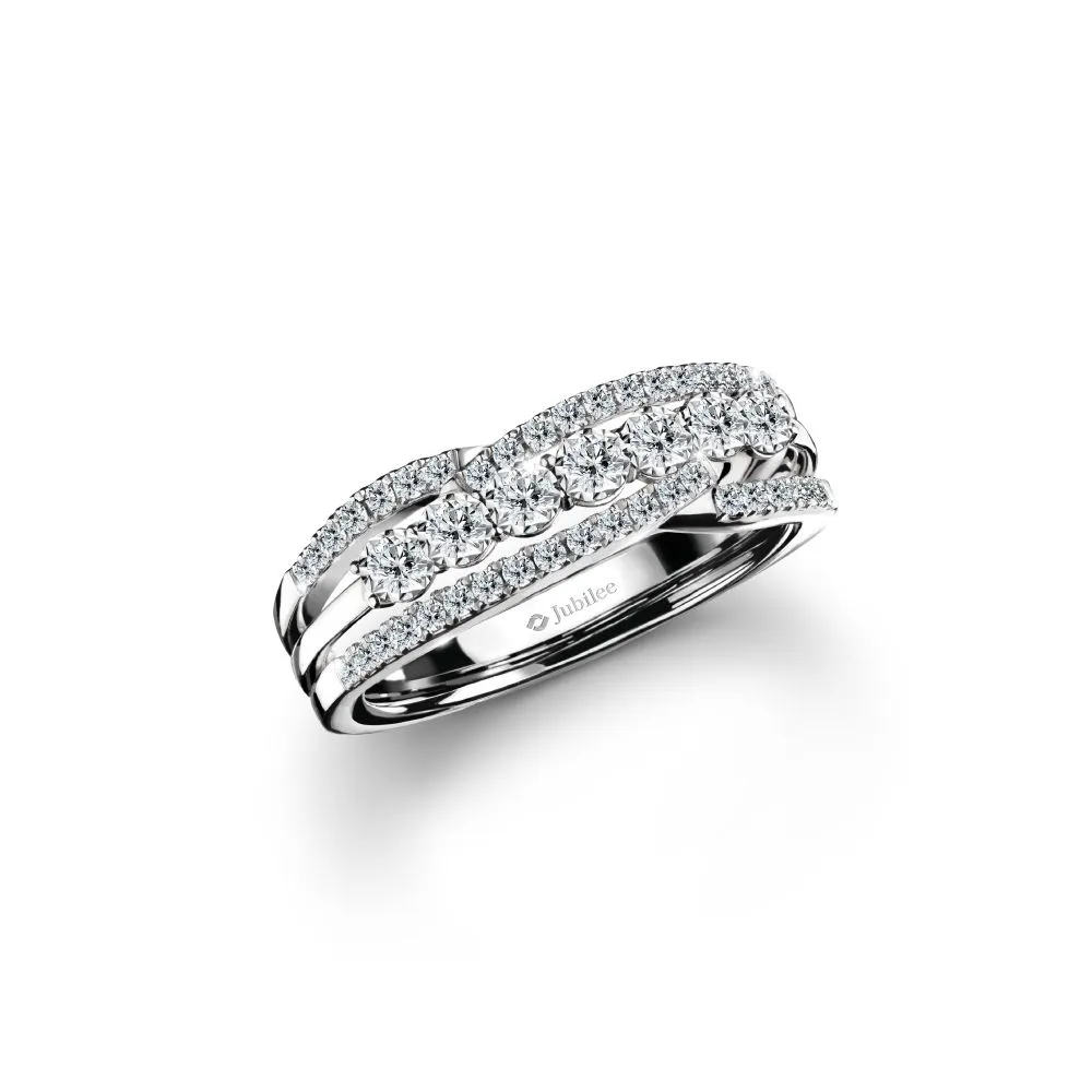 JUBILEE DIAMOND WG - Classic Twist Line Diamond Ring R19133EW