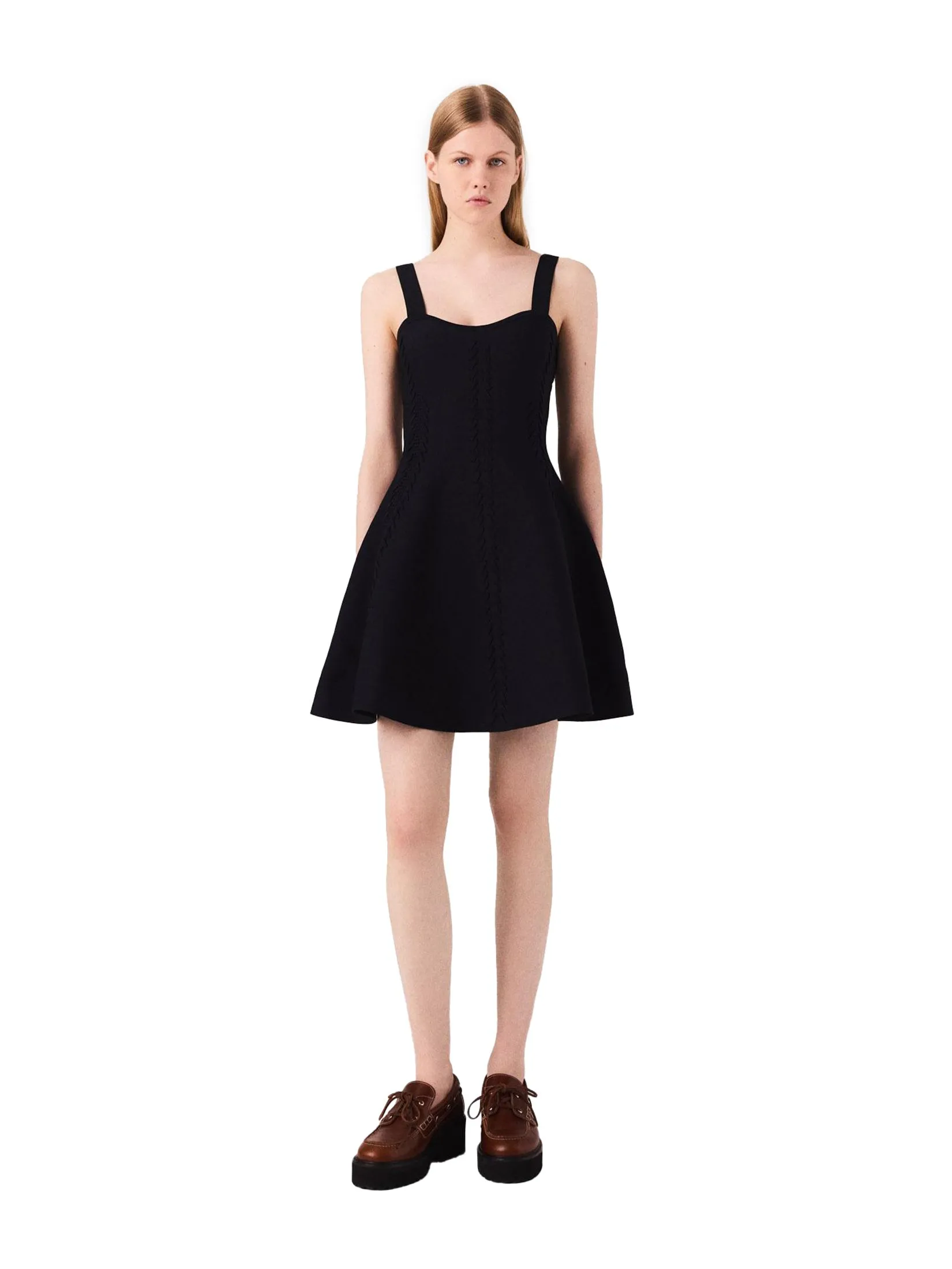 MAJE Women Dress Short Knitted Babydoll Size - 36 EU