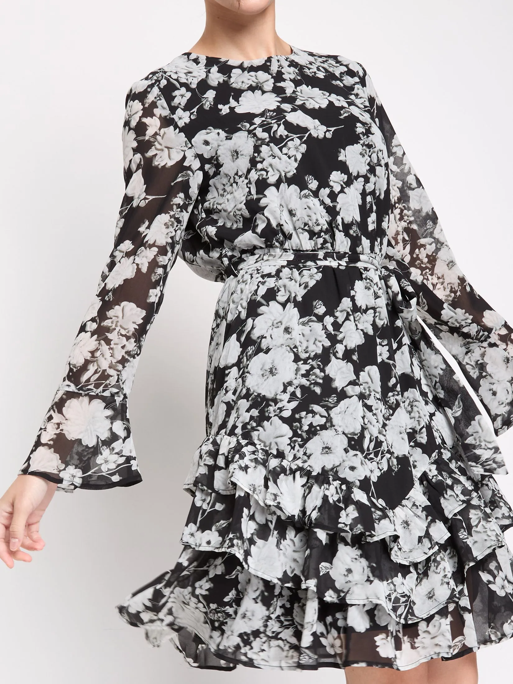 FOF Women Dress Flare Skirt Black