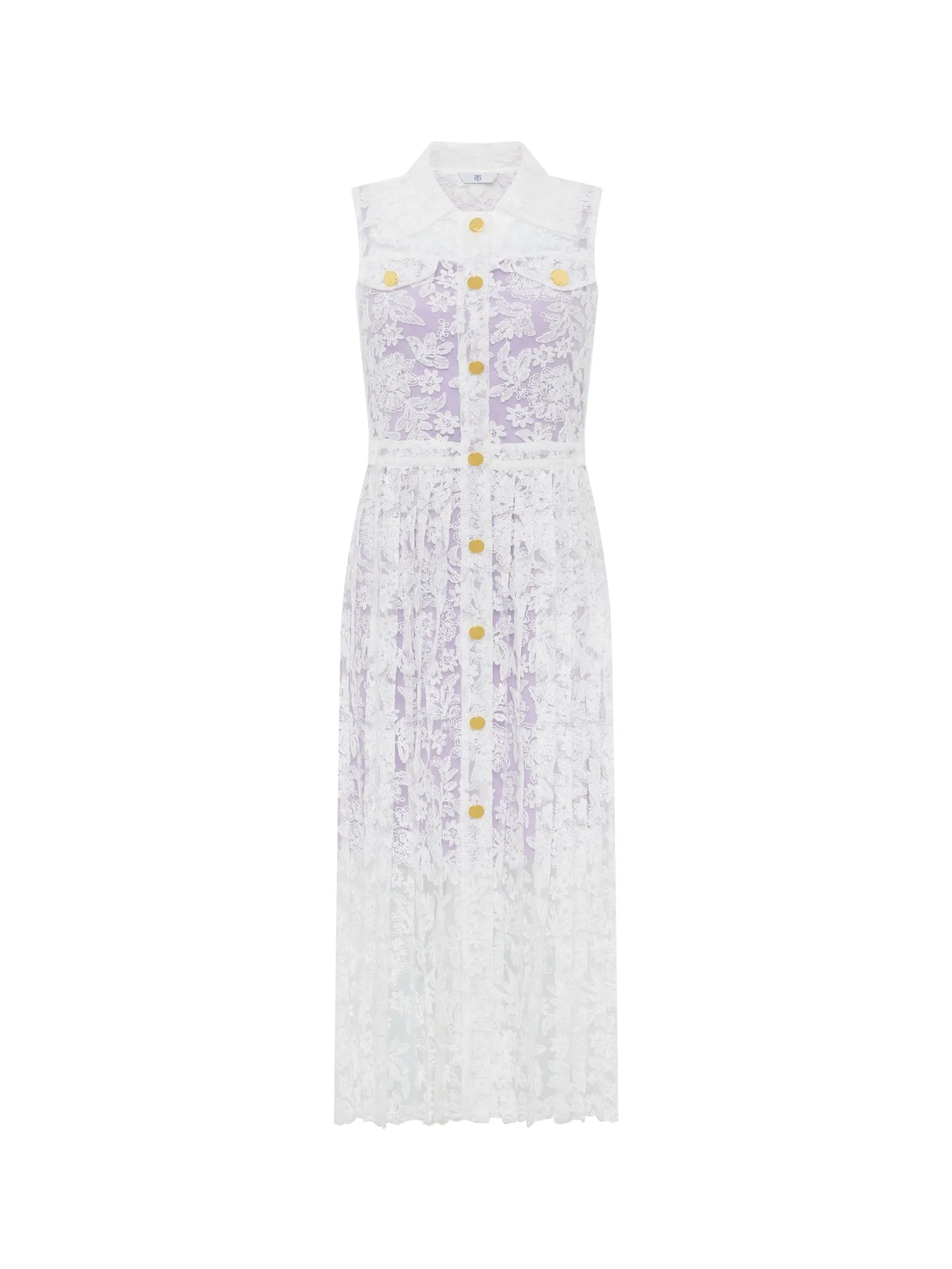 ASV (RS25)Lumi Women Sleeveless Lace Dress Purple Size - L