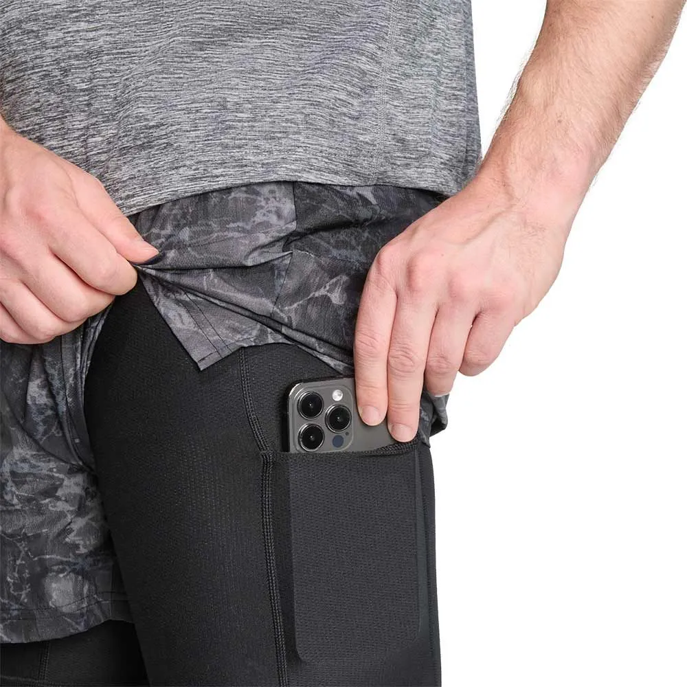 ADIDAS Men Running Shorts Own The Run Spray Dye 2-In-1 Grey - AD001AP467EMTH
