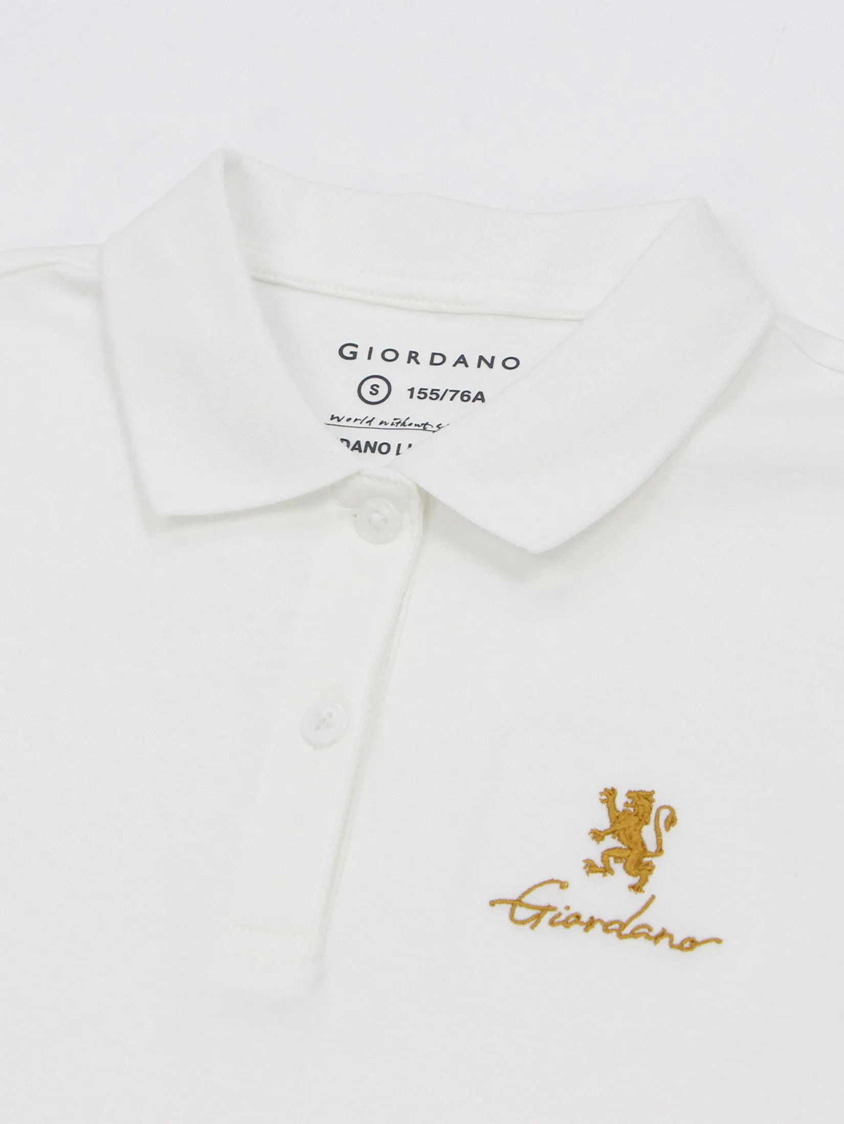 GIORDANO Women's Comfort Interlock Polo (Liquid Touch)  White