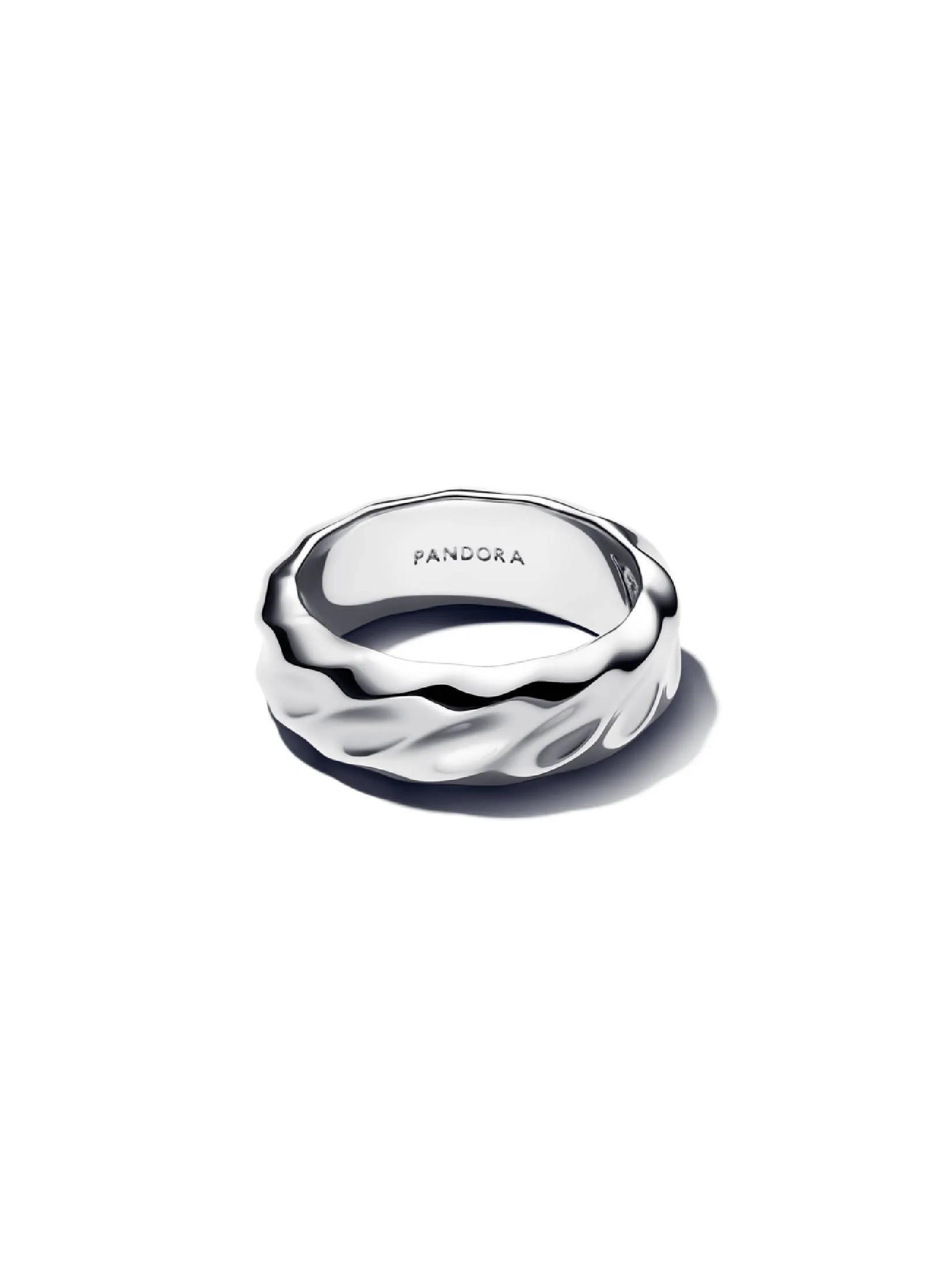 PANDORA Silver Rippled sterling silver ring