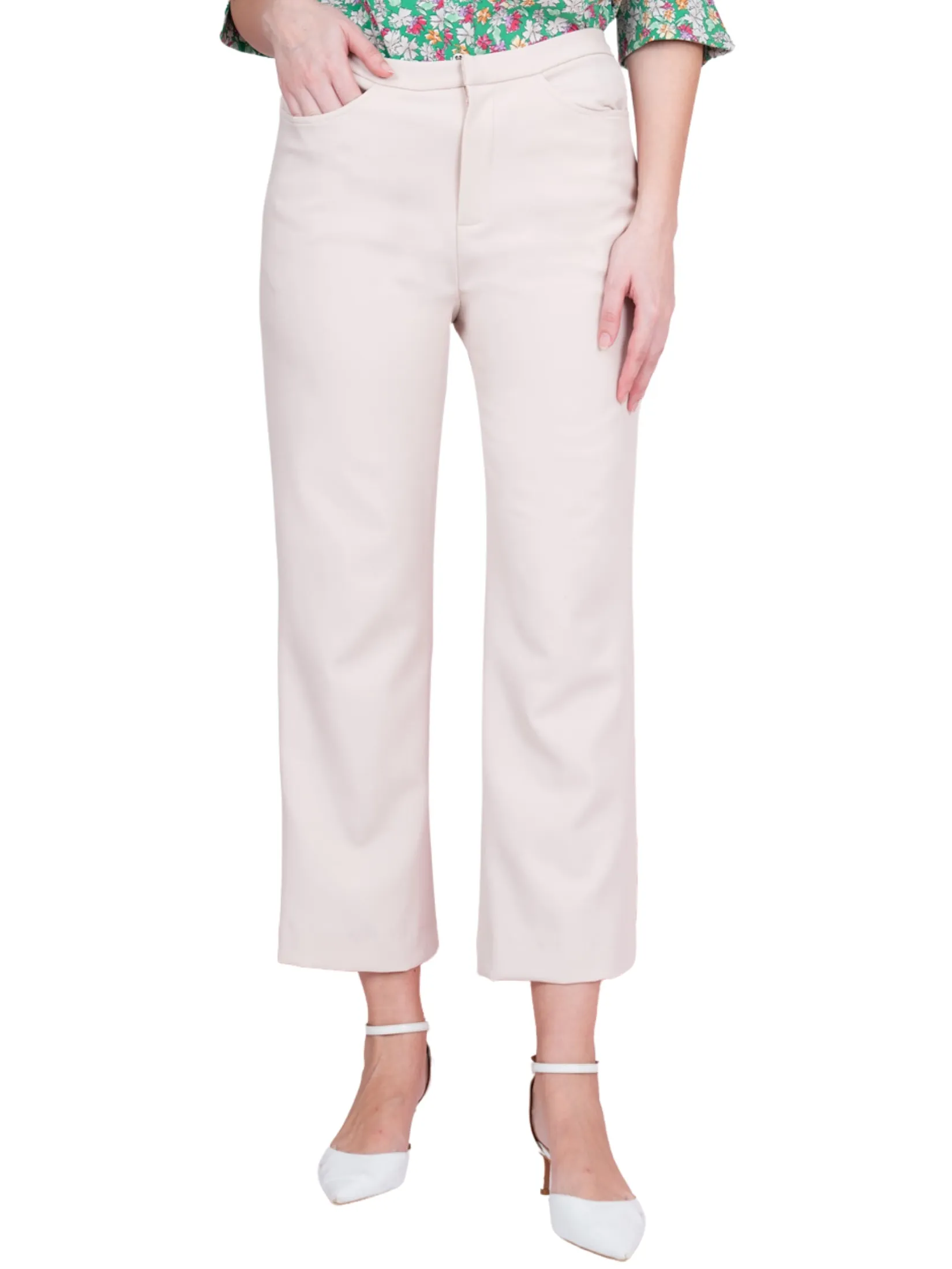 MIKIKO Women Pants Trousers Suiting Spendex Cream