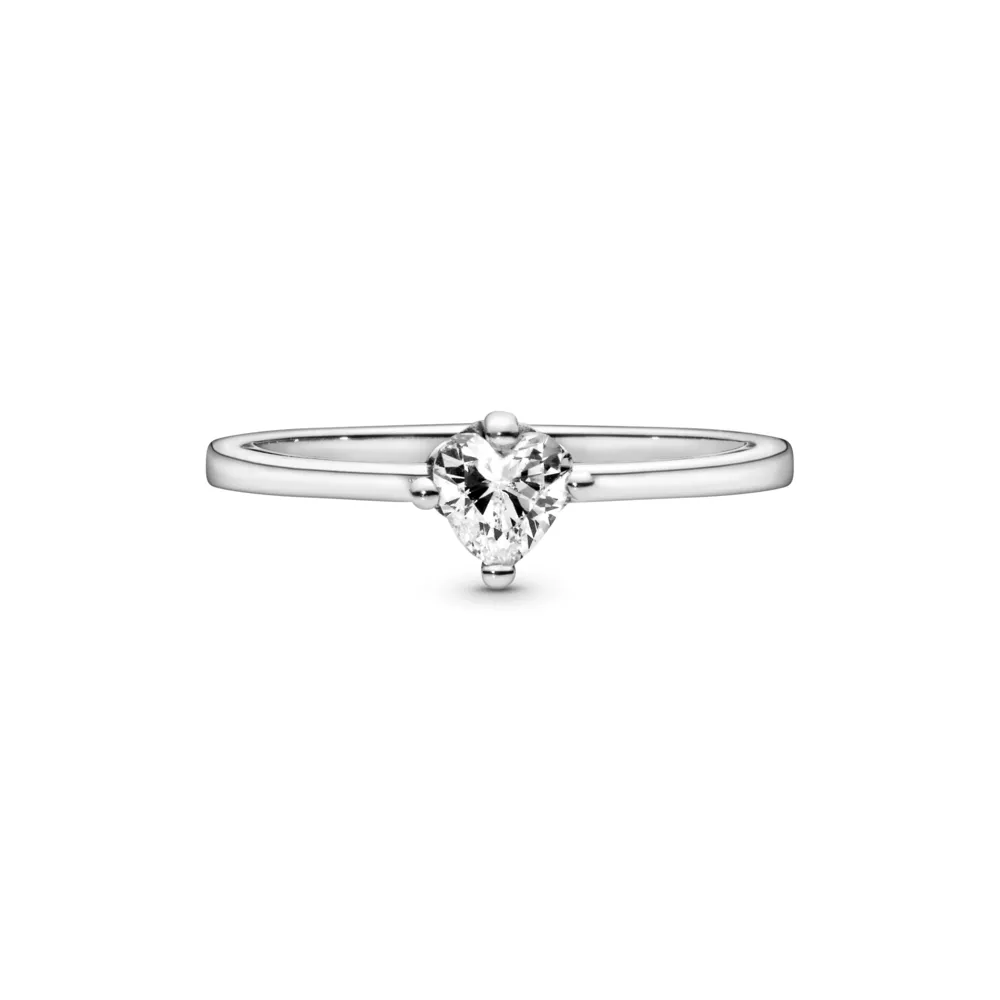 PANDORA Silver Heart sterling silver ring with clear cubic zirconia