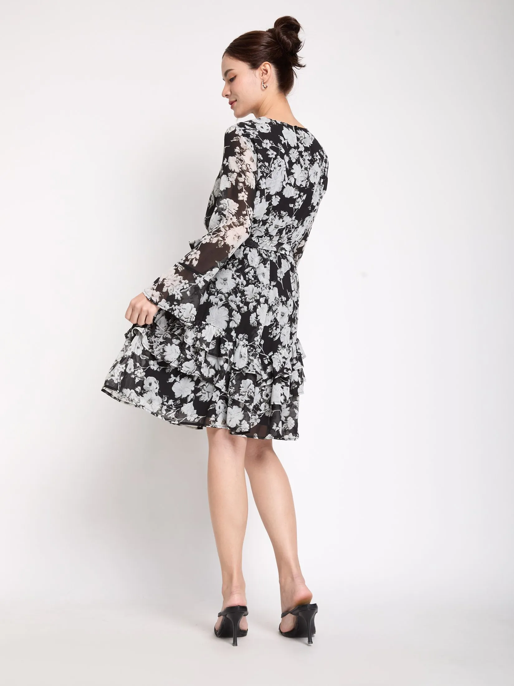 FOF Women Dress Flare Skirt Black
