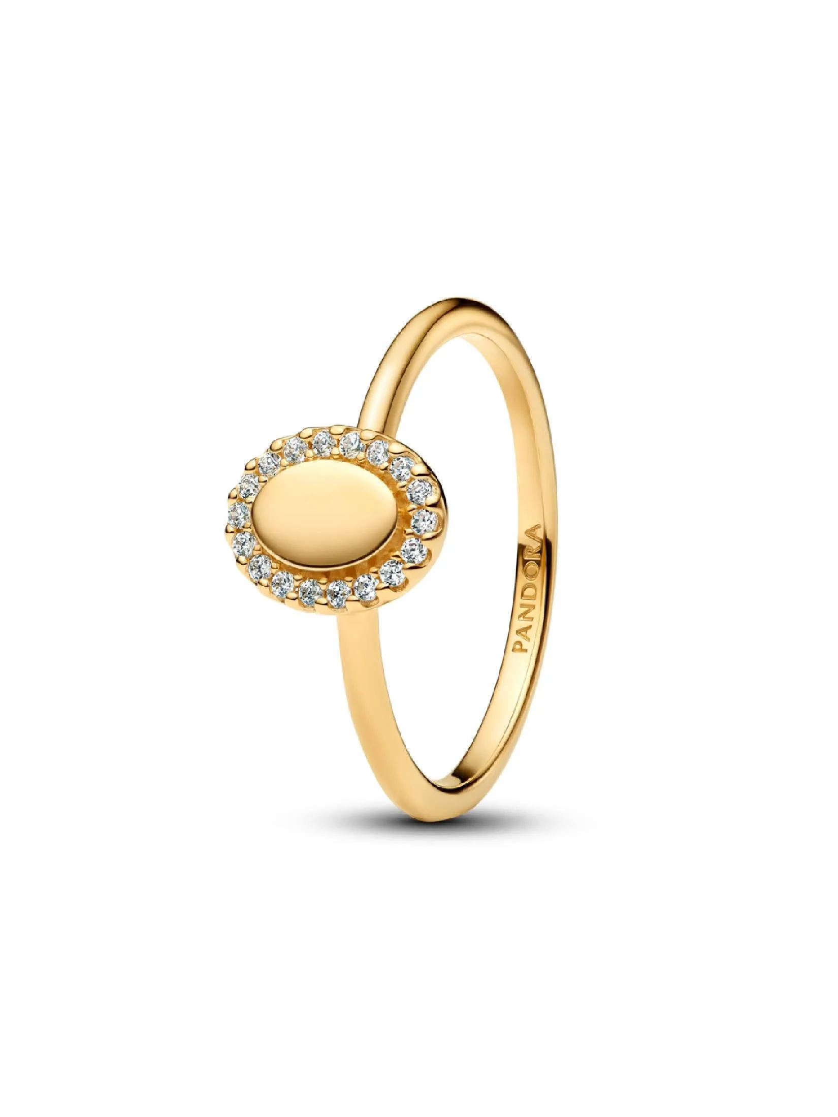 PANDORA Gold Engravable 14k gold-plated ring