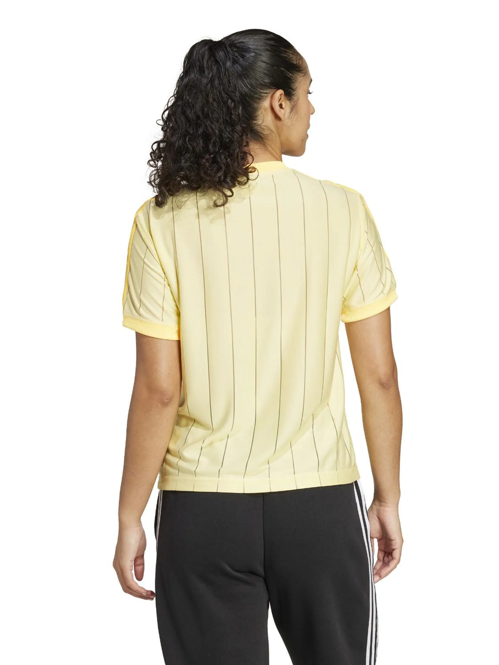 ADIDAS Women T-Shirt 3-Stripes Almost Yellow