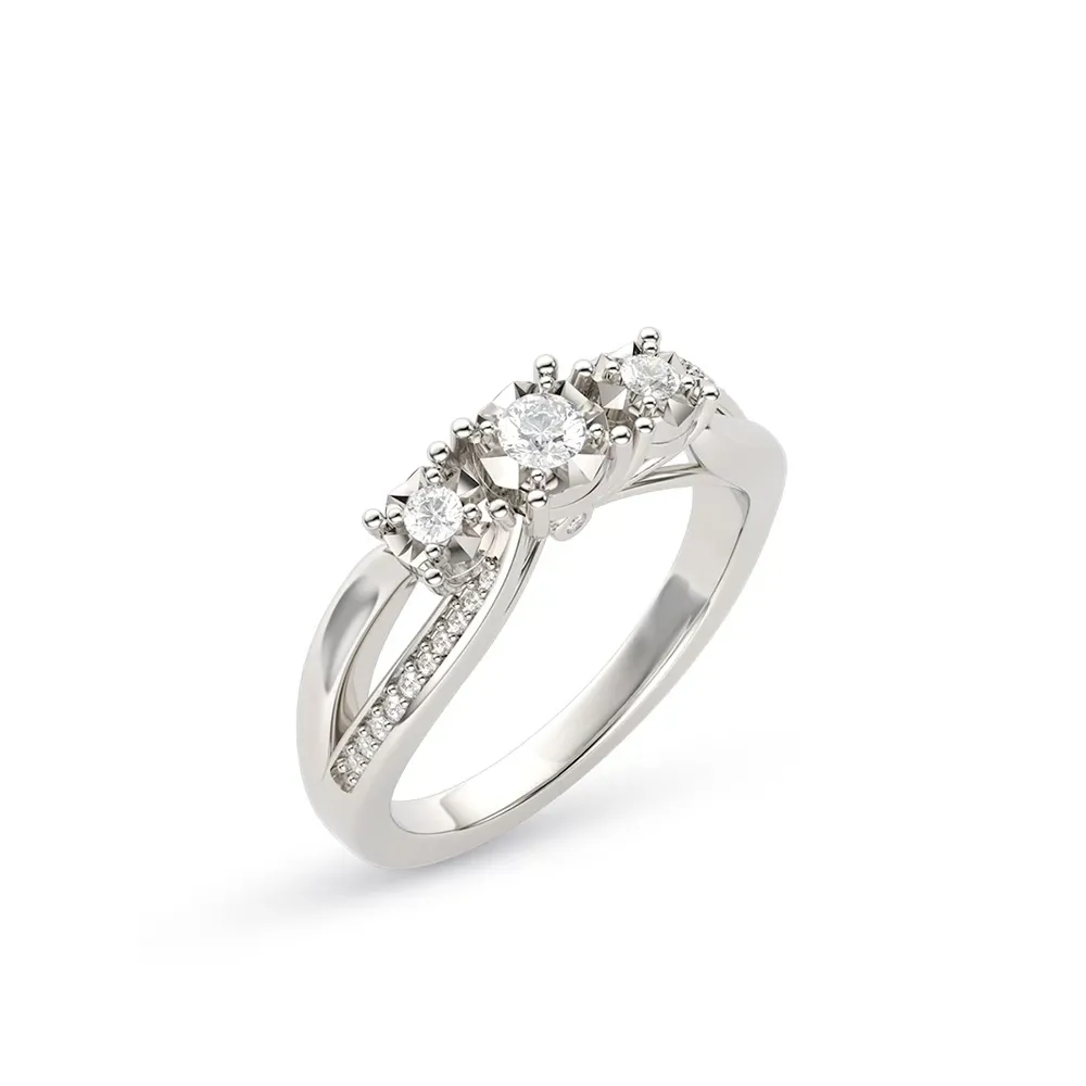 BEAUTY DIAMOND White Nicke Beauty Diamond lThree Stone E Color Diamond