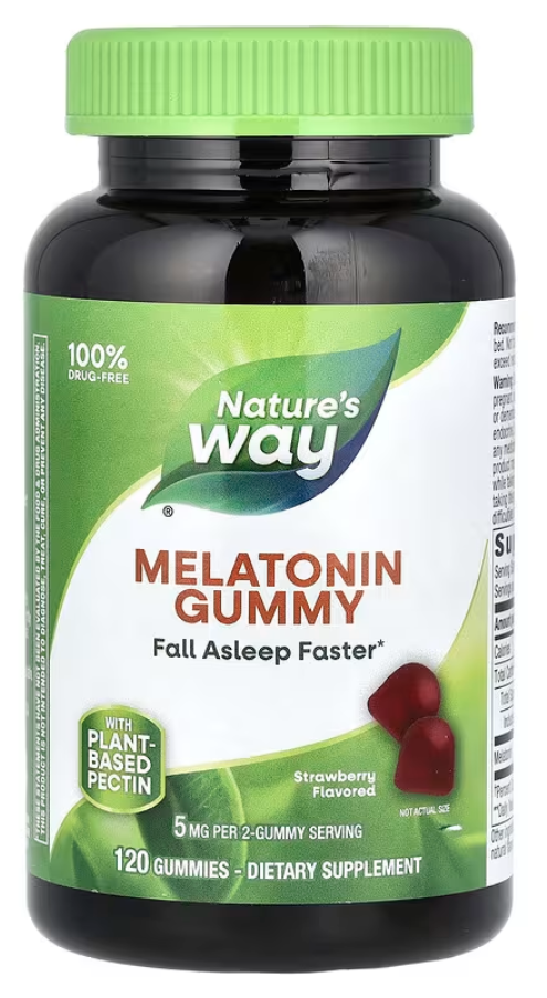 Nature's Way, Жевательные мармеладки с мелатонином, клубника, 2,5 мг, 120 жевательных таблеток