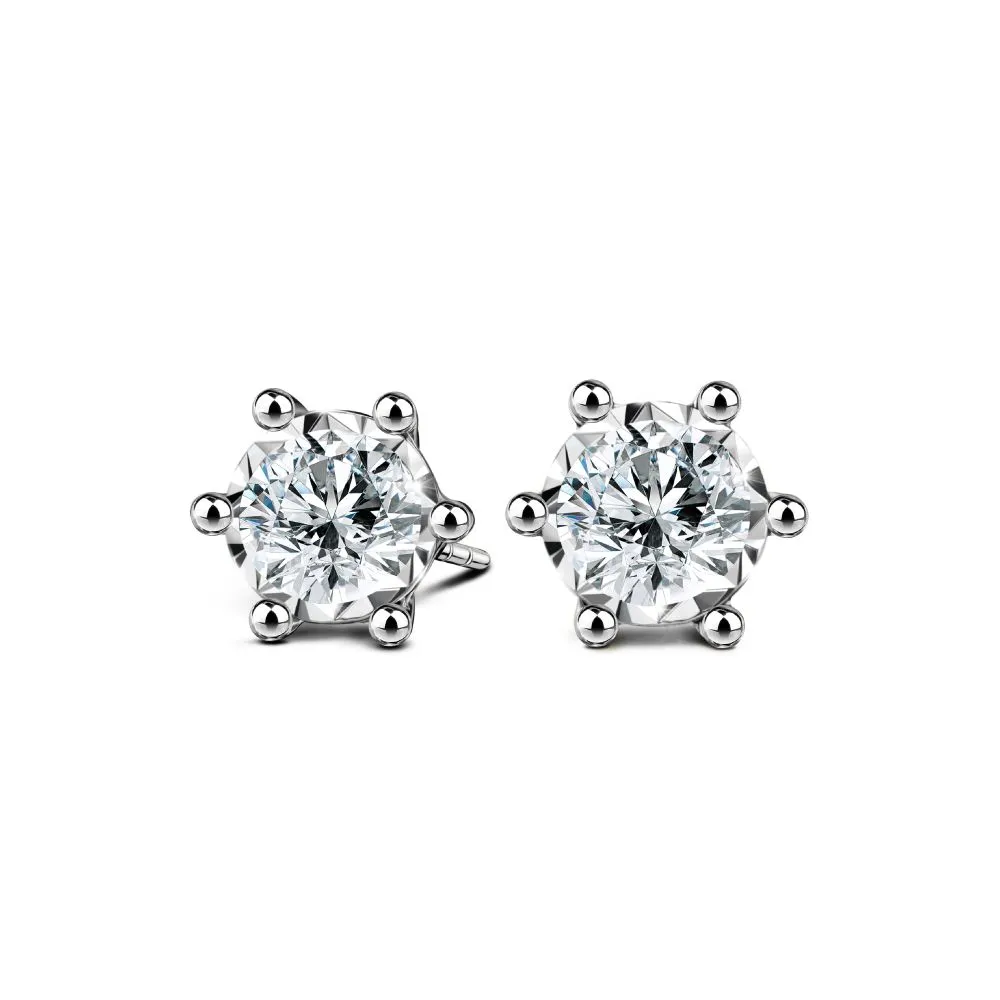 JUBILEE DIAMOND WG - Signature 6-Prong-Diamond Stud Earrings E19116HW White