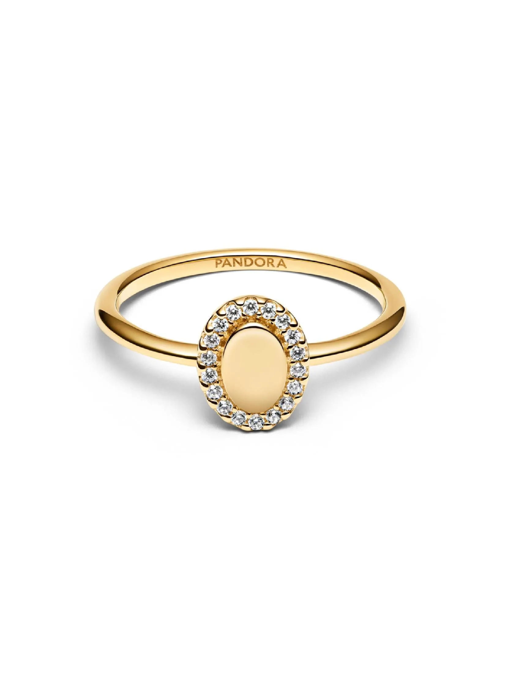 PANDORA Gold Engravable 14k gold-plated ring