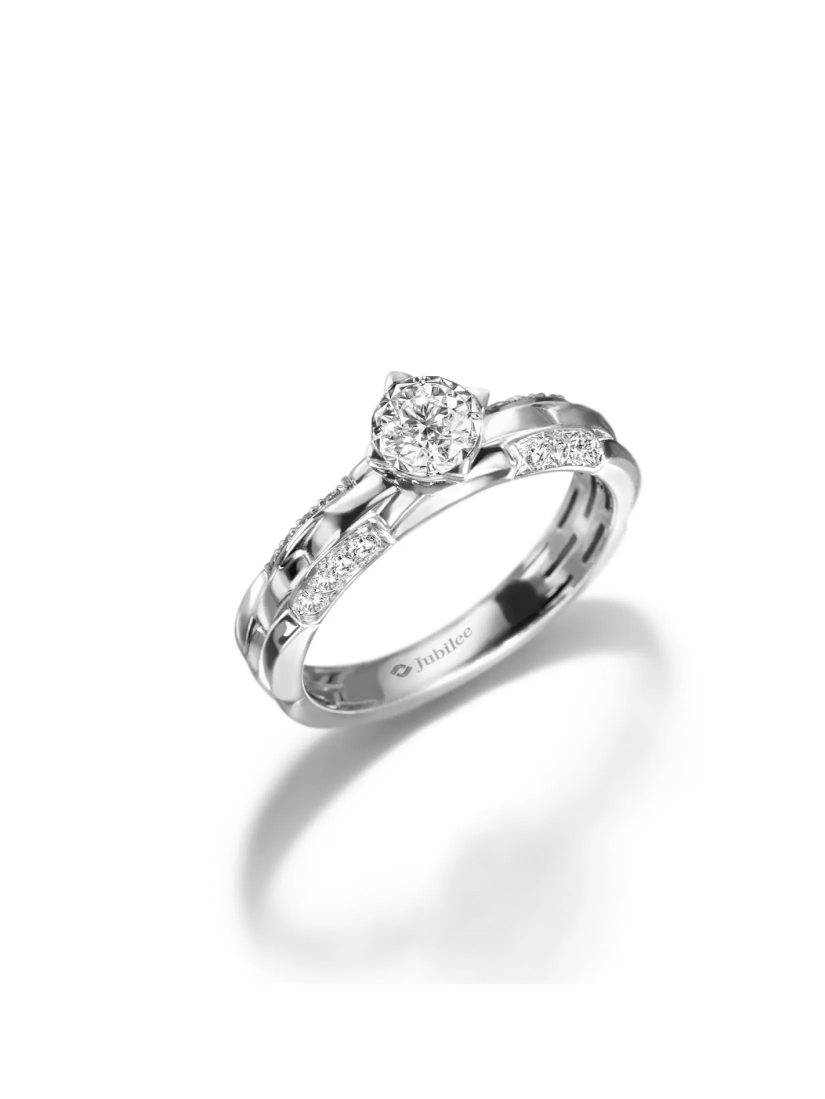 JUBILEE DIAMOND WG - Lumiere Brique Duo Row Solitaire Ring