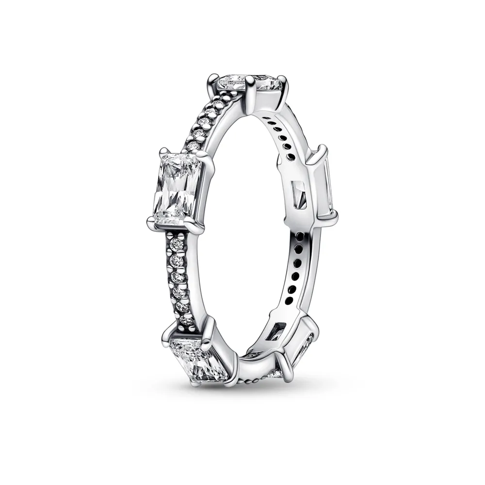PANDORA Pandora Rectangular Bars Sparkling Pav  Ring