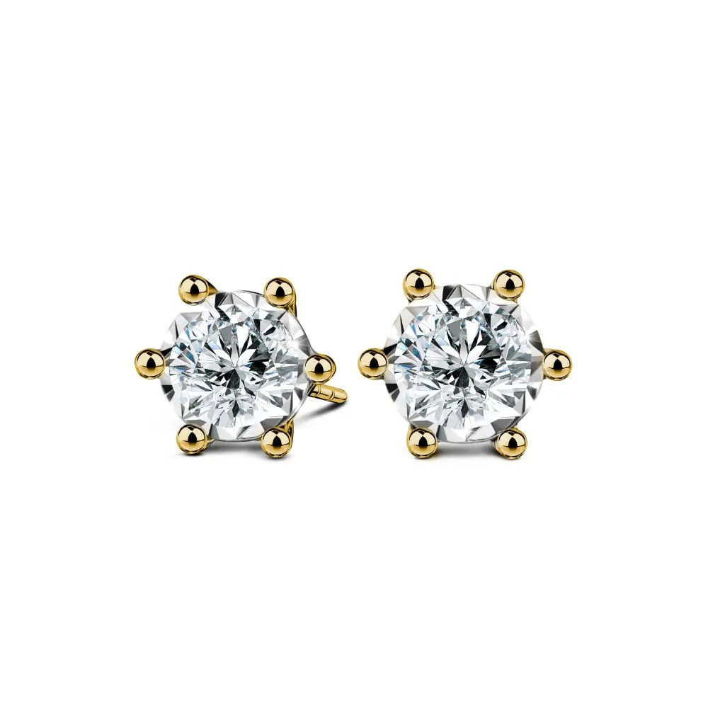 JUBILEE DIAMOND Gold - Signature 6-Prong-Diamond Stud Earrings E19116HG