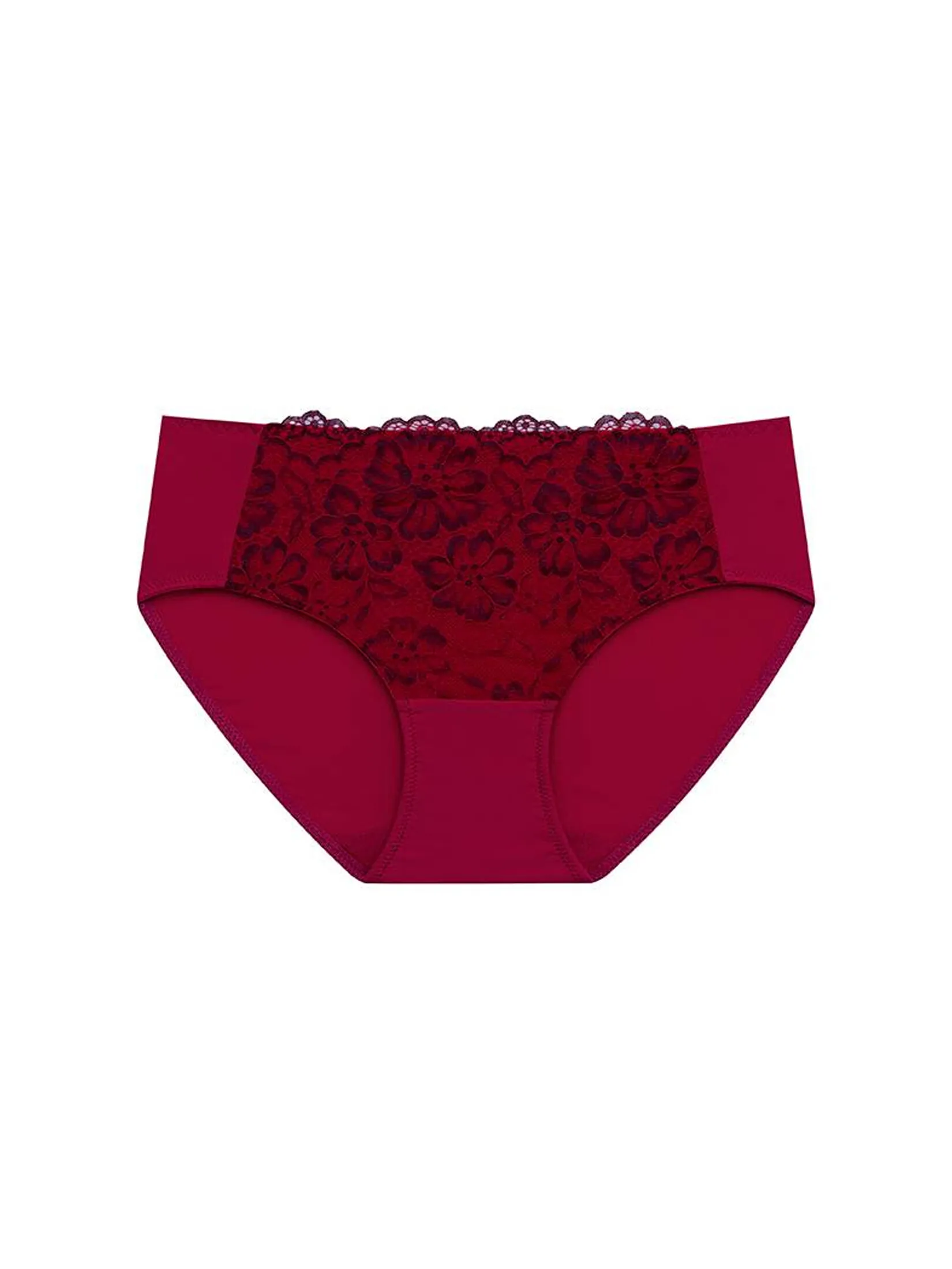 SABINA Panty Mid Waisted Woman  Perfect Bra - Dark Red