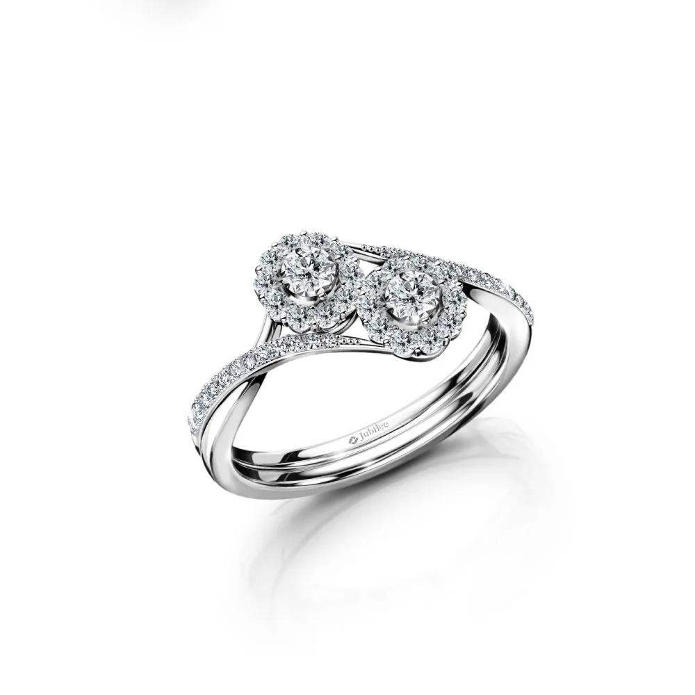JUBILEE DIAMOND WG - Double Love Hooked Ring R19511EW