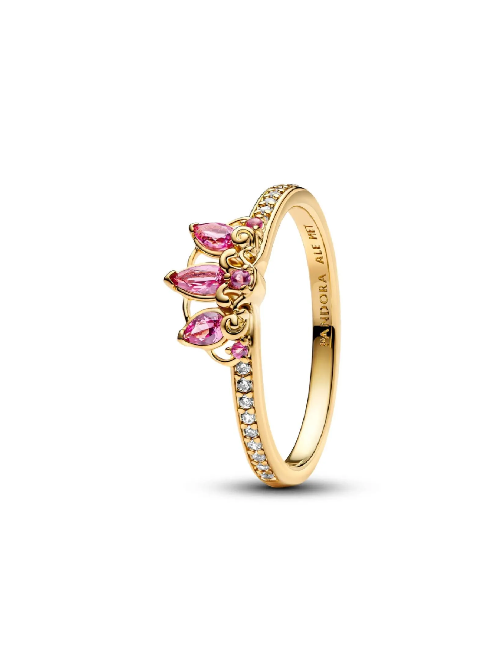 PANDORA Gold Pandora Disney Rapunzel 14k gold-plated tiara ring