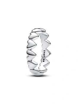 PANDORA Silver Hearts sterling silver ring