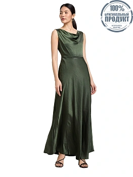 EXPRESSIONS EVENING Women Dress Sleeveless Cowl Neck Satin Maxi