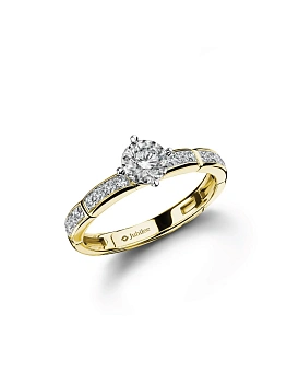 JUBILEE DIAMOND Gold - Lumiere Brique Pave’ Solitaire Ring​